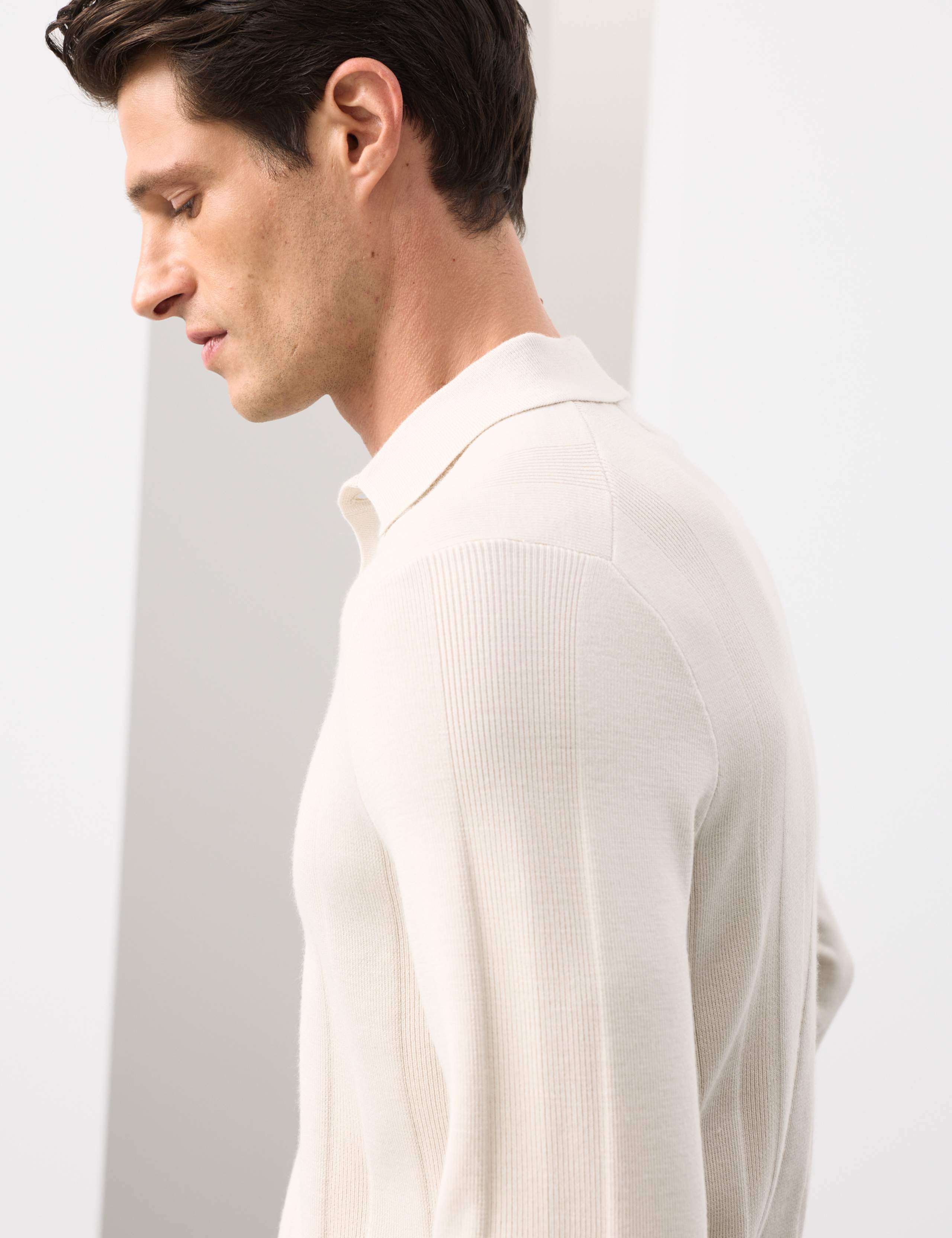 Extra Fine Merino Wool Blend Knitted Polo