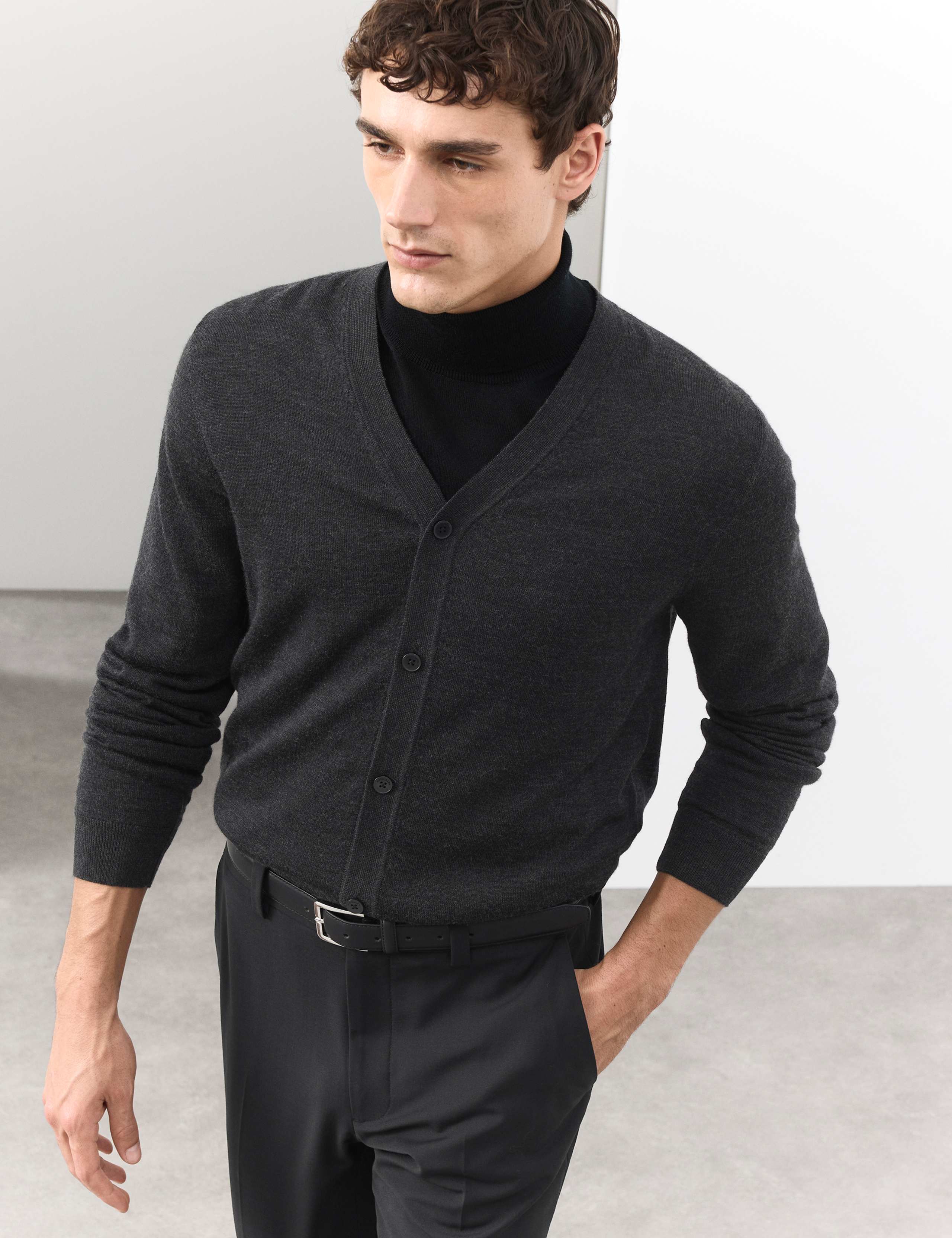 Pure Extra Fine Merino Wool Cardigan