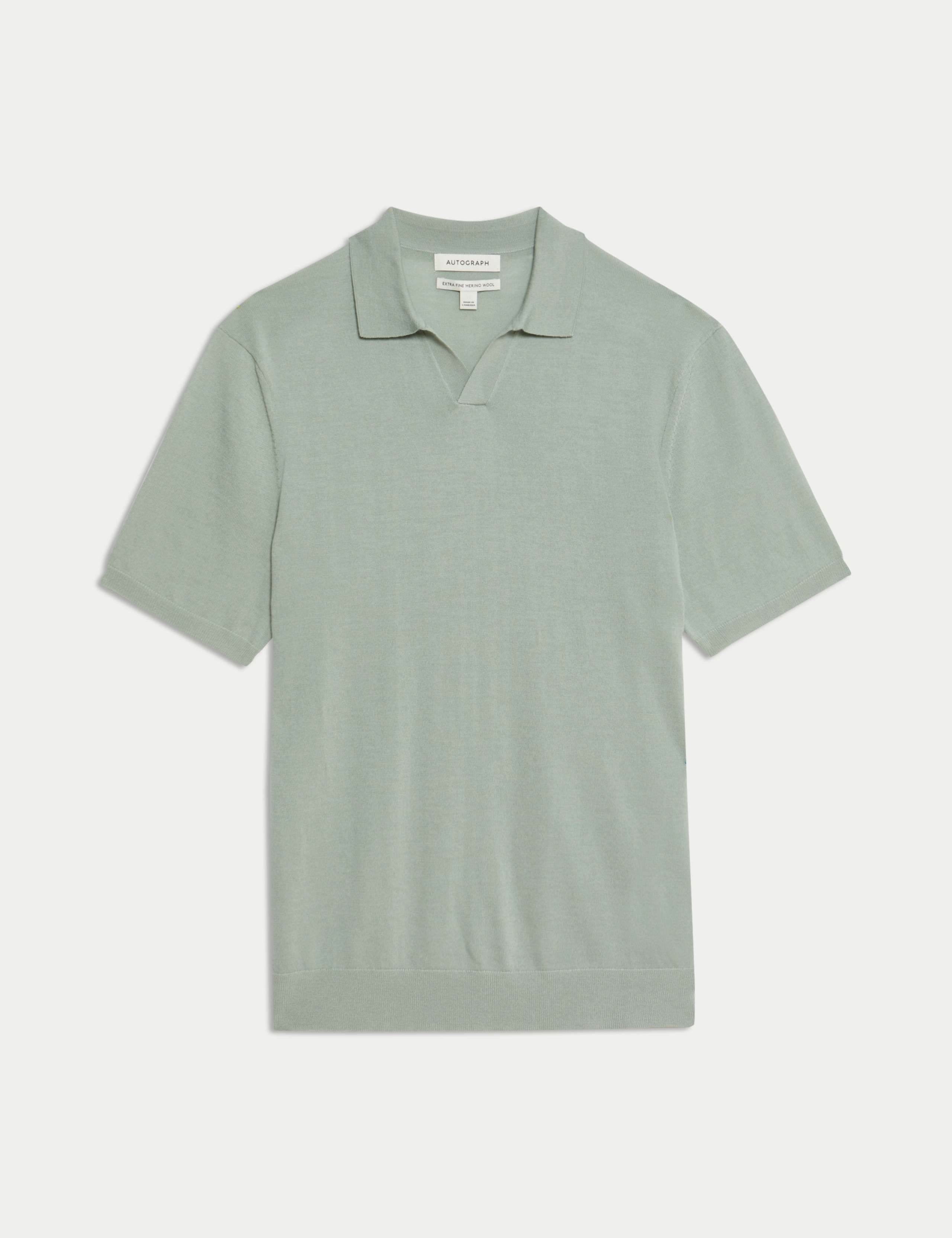 Pure Extra Fine Merino Wool Knitted Polo Shirt