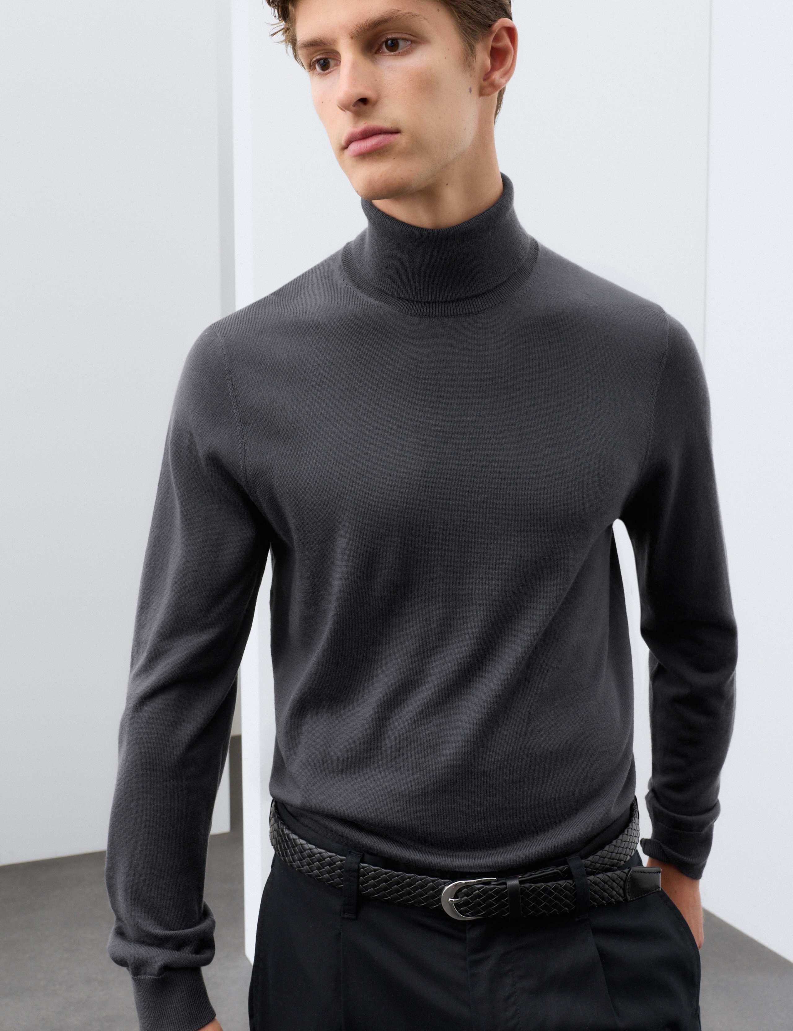 Pure Extra Fine Merino Wool Roll Neck Jumper