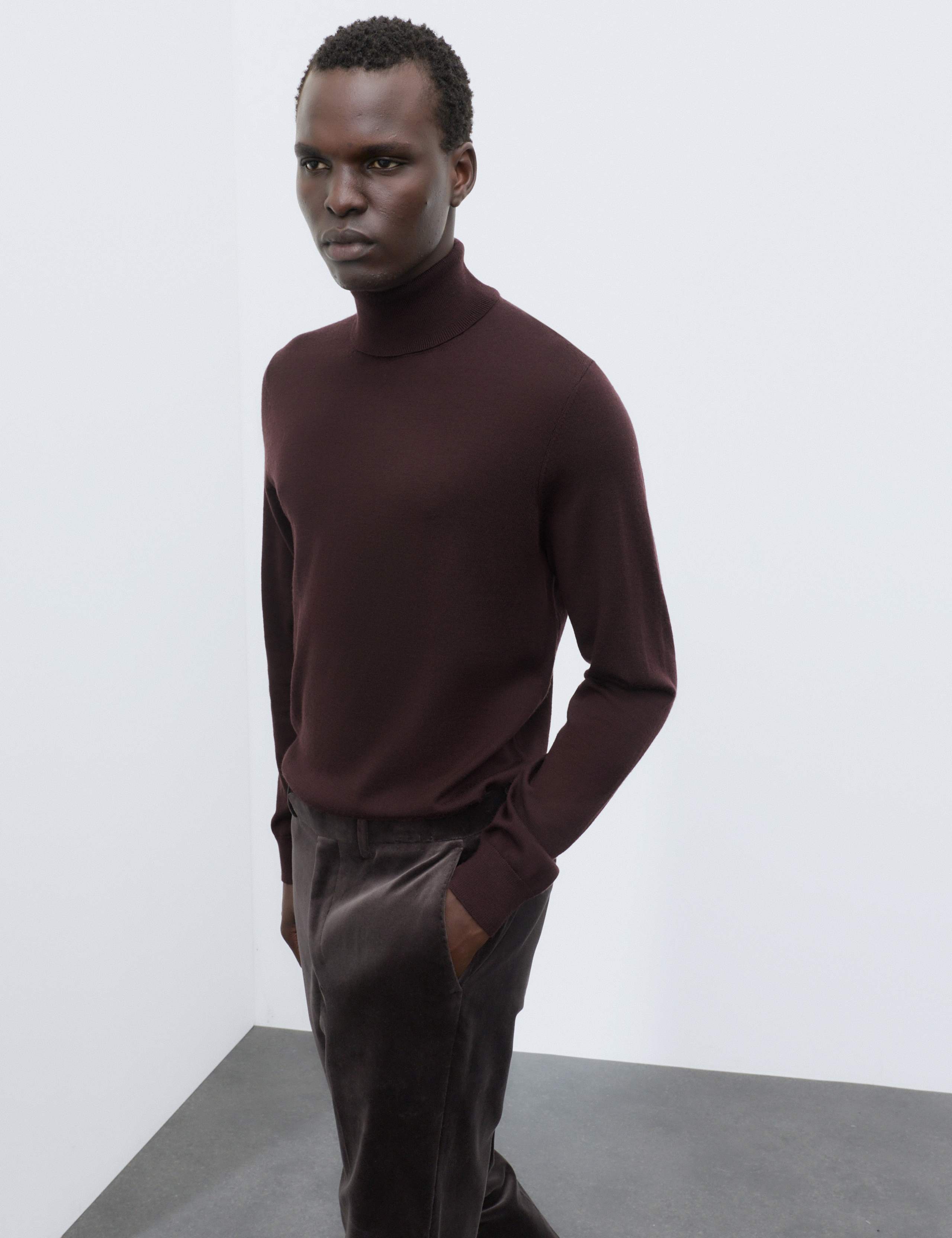 Pure Extra Fine Merino Wool Roll Neck Jumper