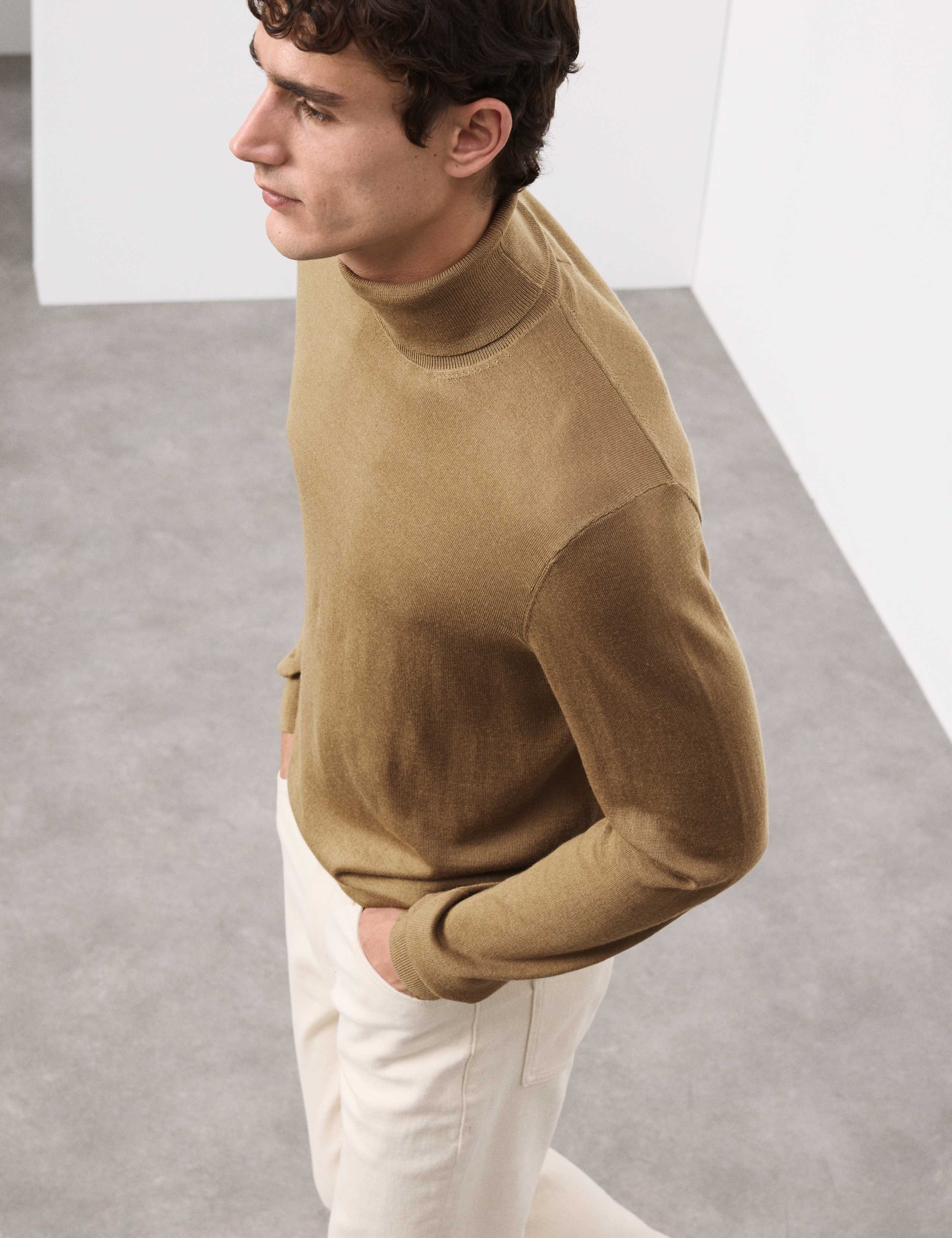 Pure Extra Fine Merino Wool Roll Neck Jumper