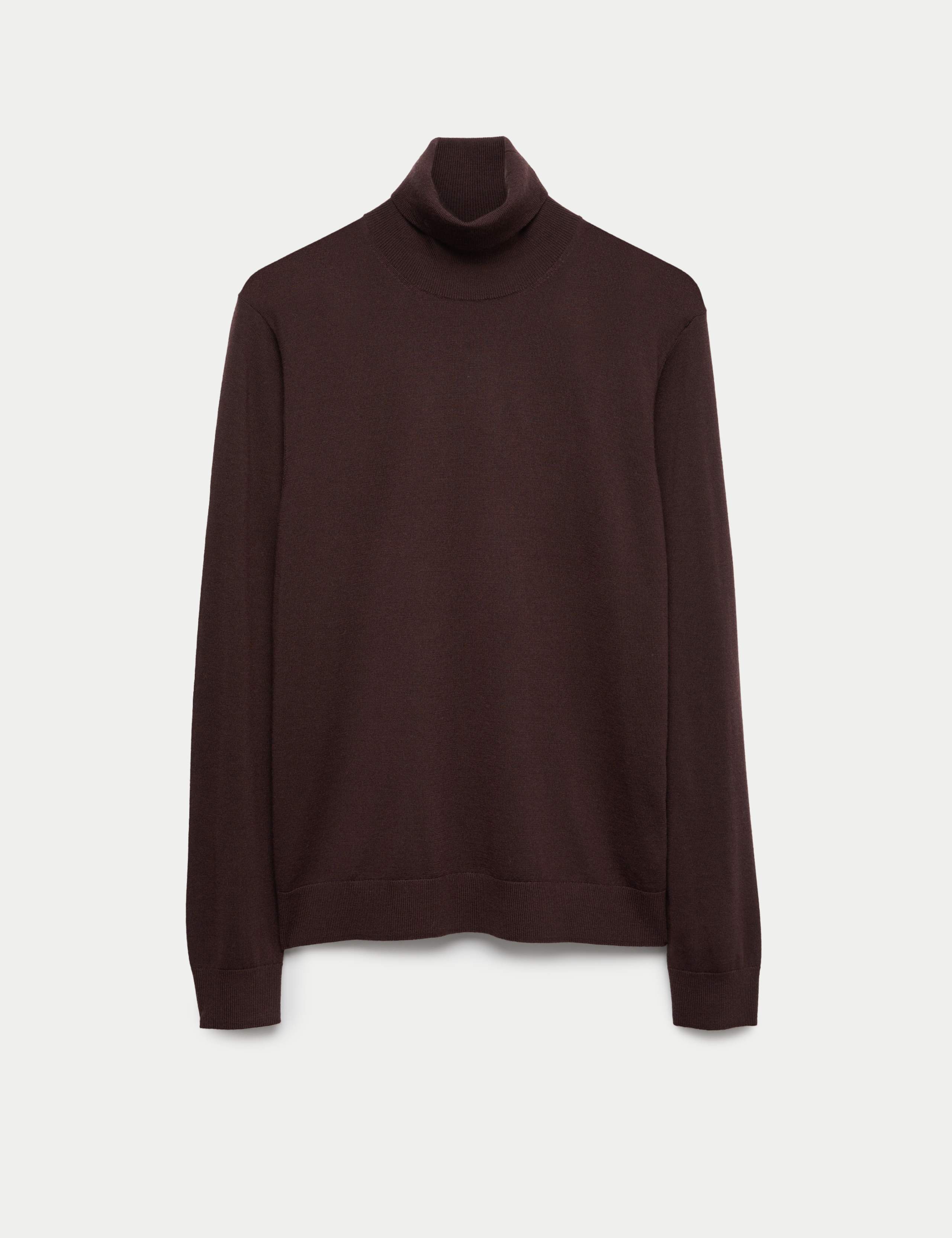 Pure Extra Fine Merino Wool Roll Neck Jumper