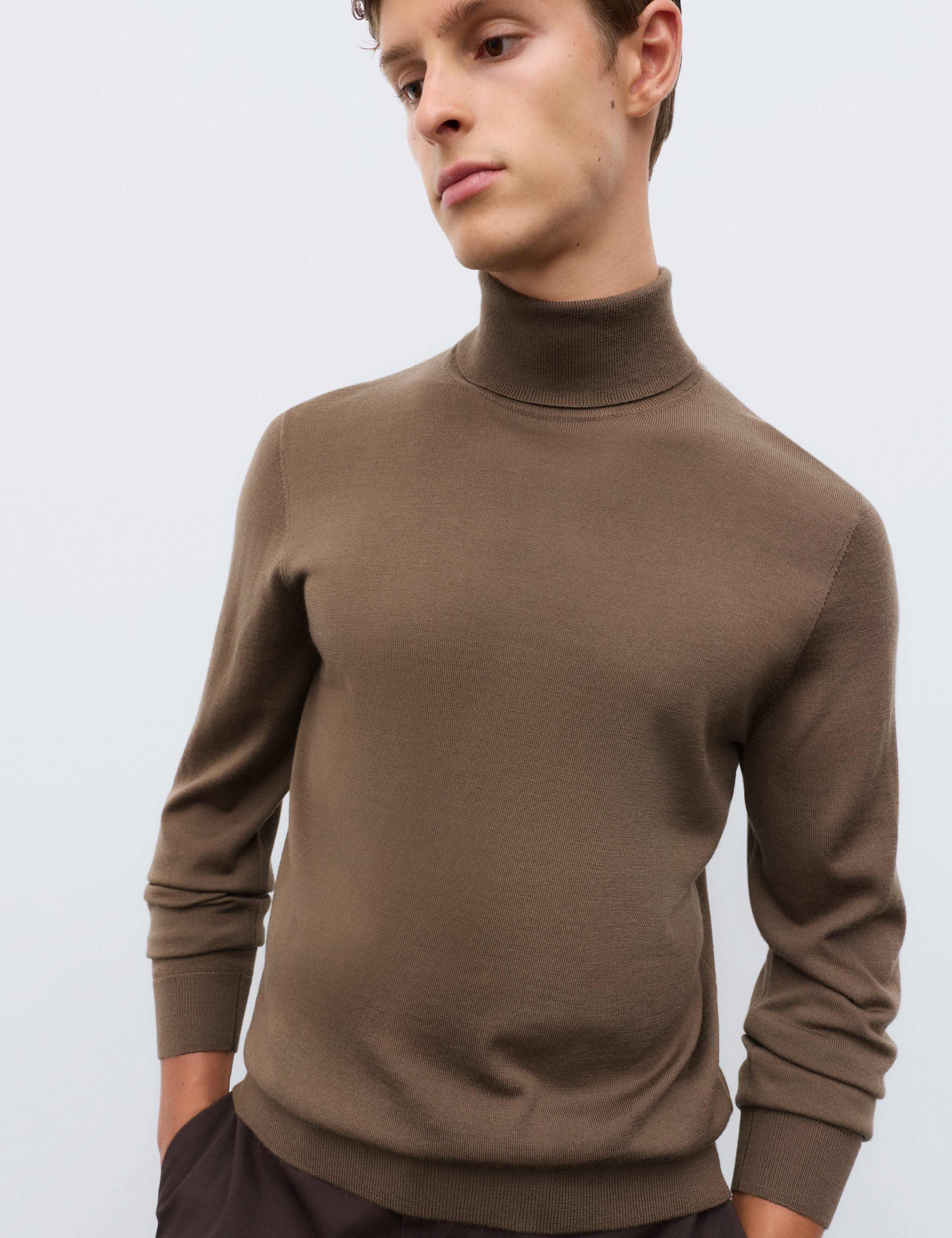 Pure Extra Fine Merino Wool Roll Neck Jumper