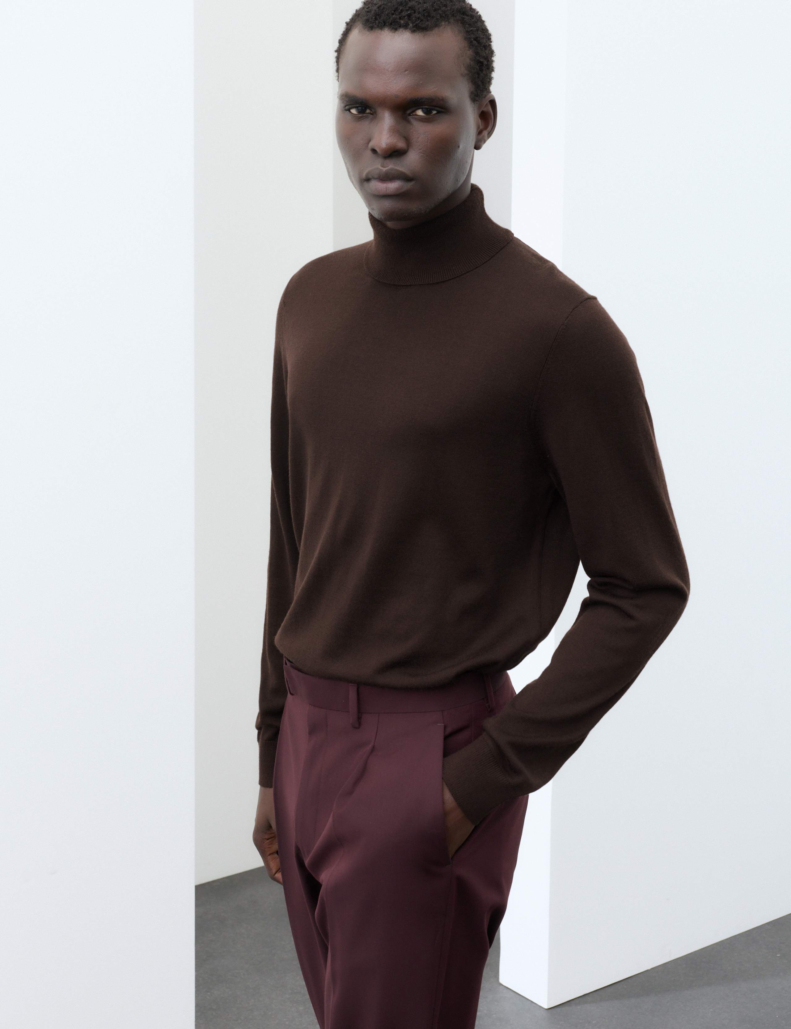 Pure Extra Fine Merino Wool Roll Neck Jumper