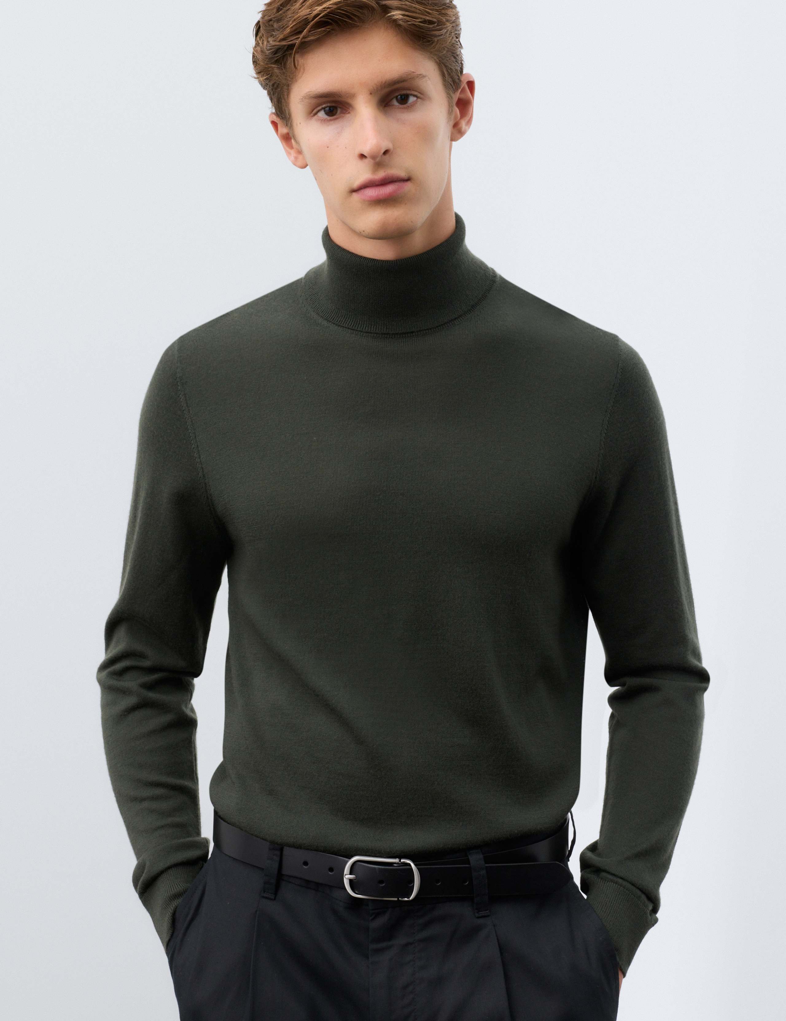 Pure Extra Fine Merino Wool Roll Neck Jumper