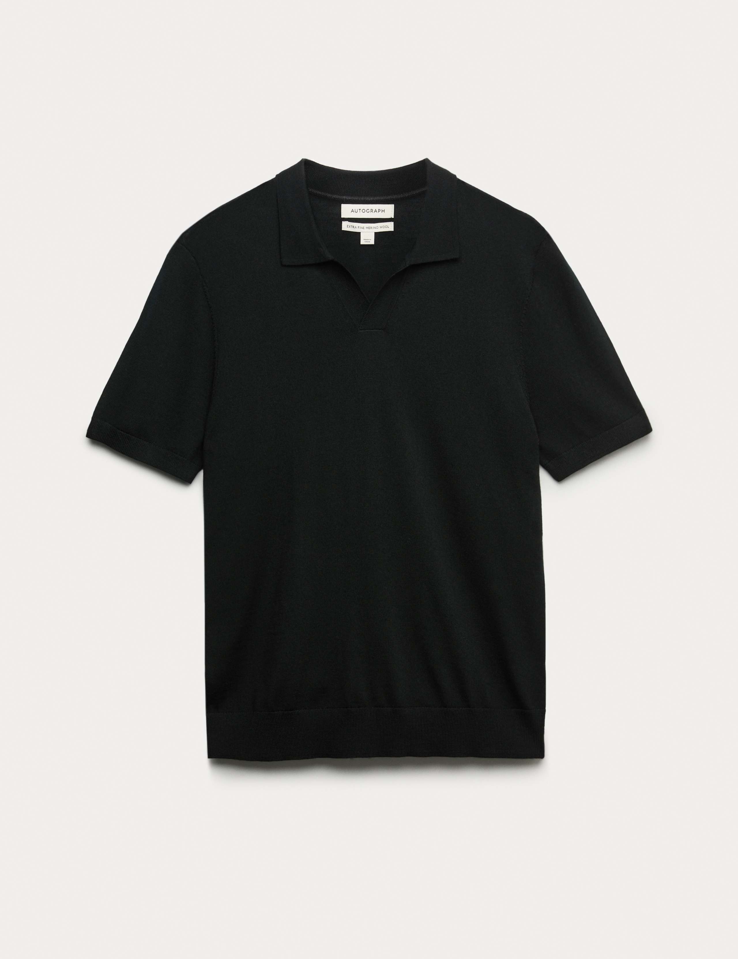 Pure Extra Fine Merino Wool Knitted Polo Shirt