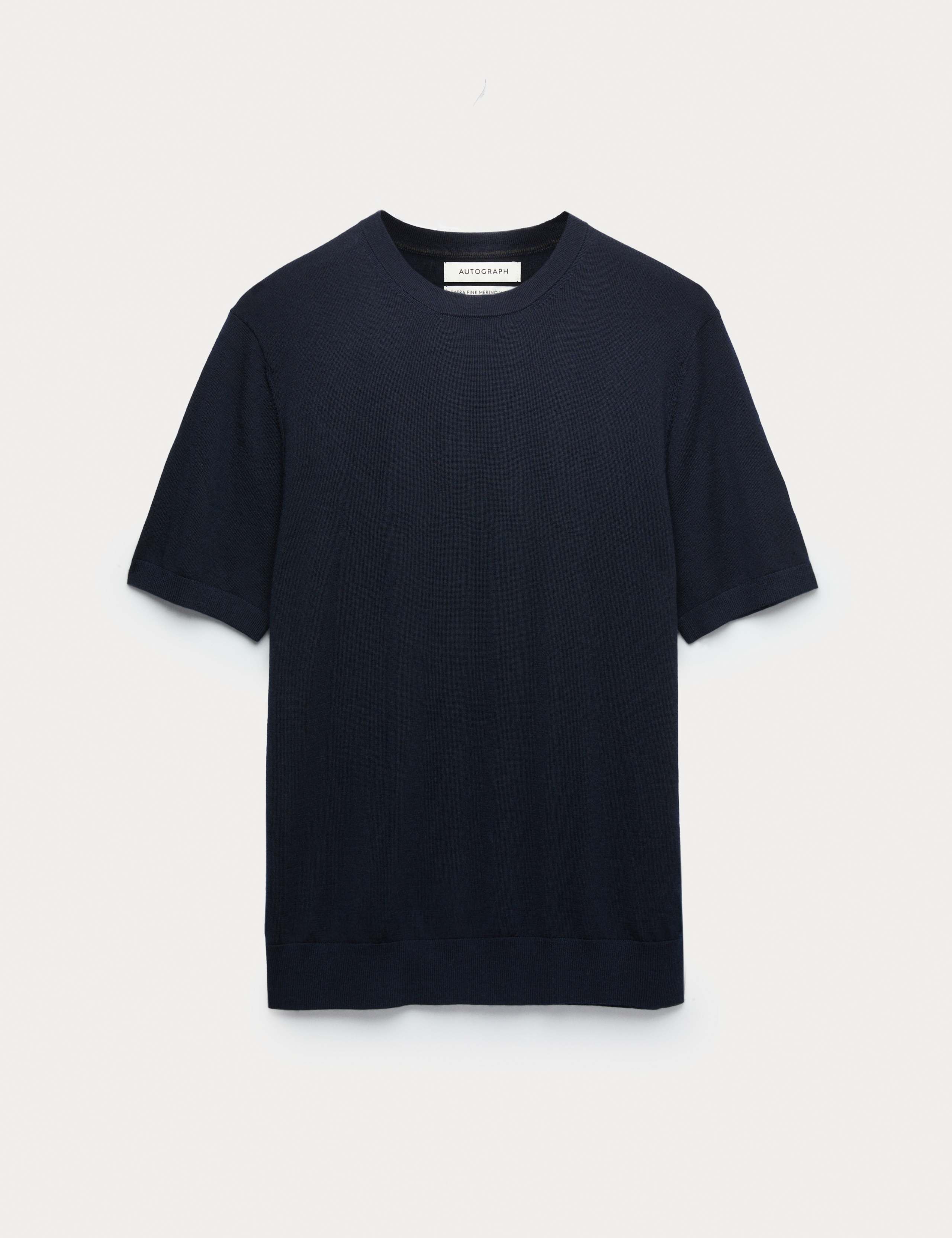 Pure Extra Fine Merino Wool Crew Neck T-Shirt