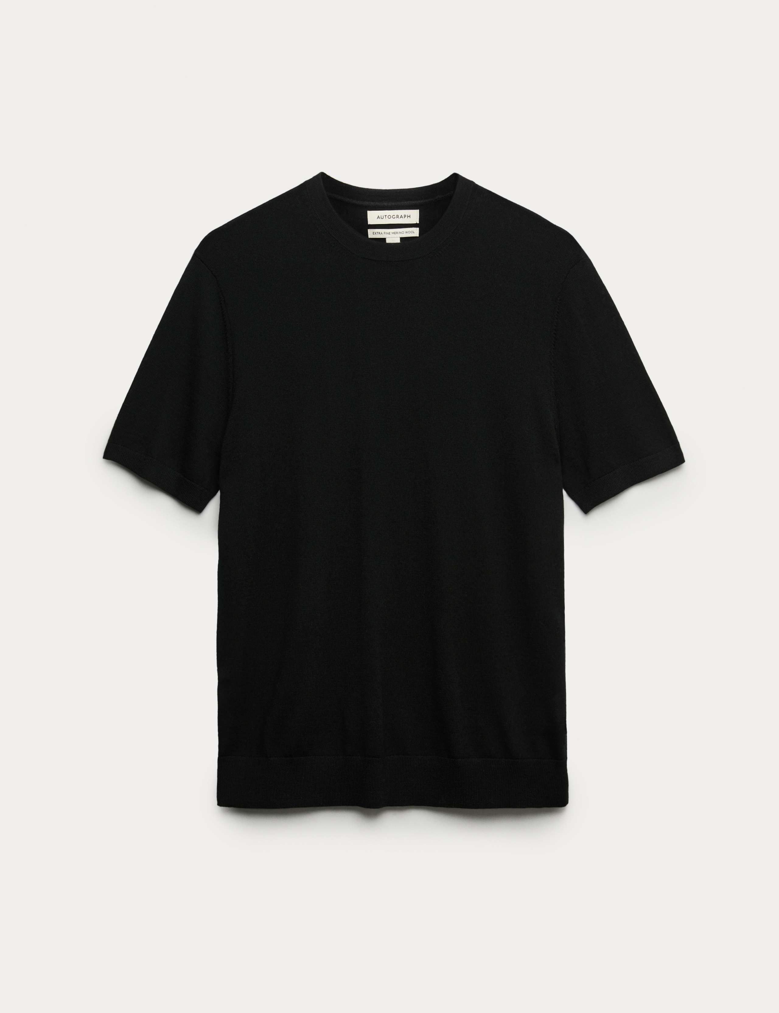 Pure Extra Fine Merino Wool Crew Neck T-Shirt