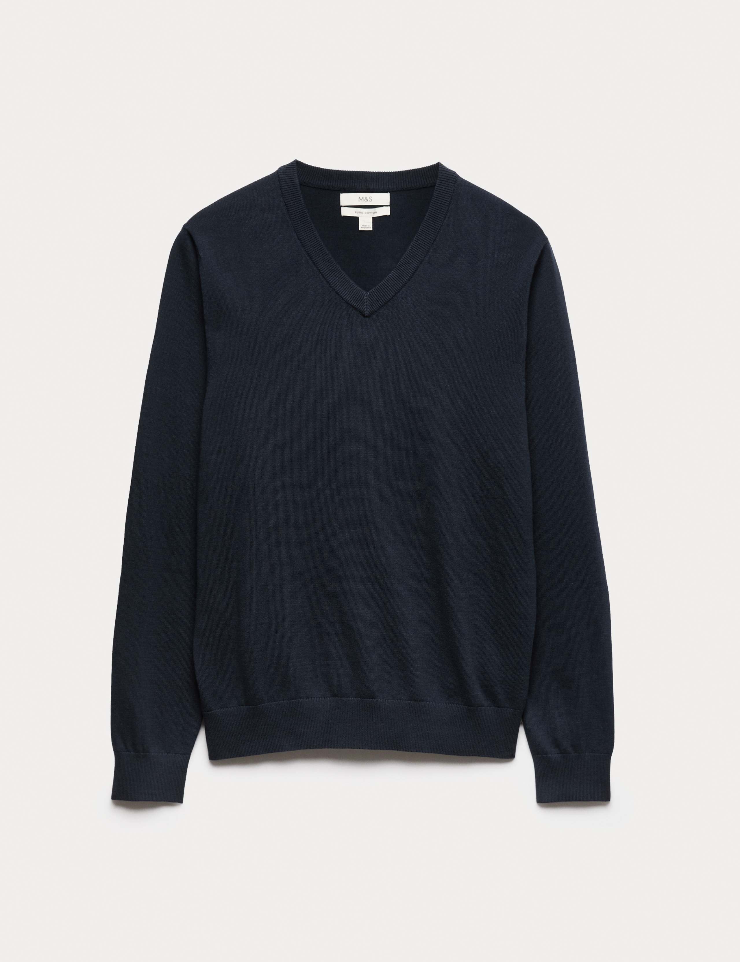 Pure Cotton V-Neck Jumper