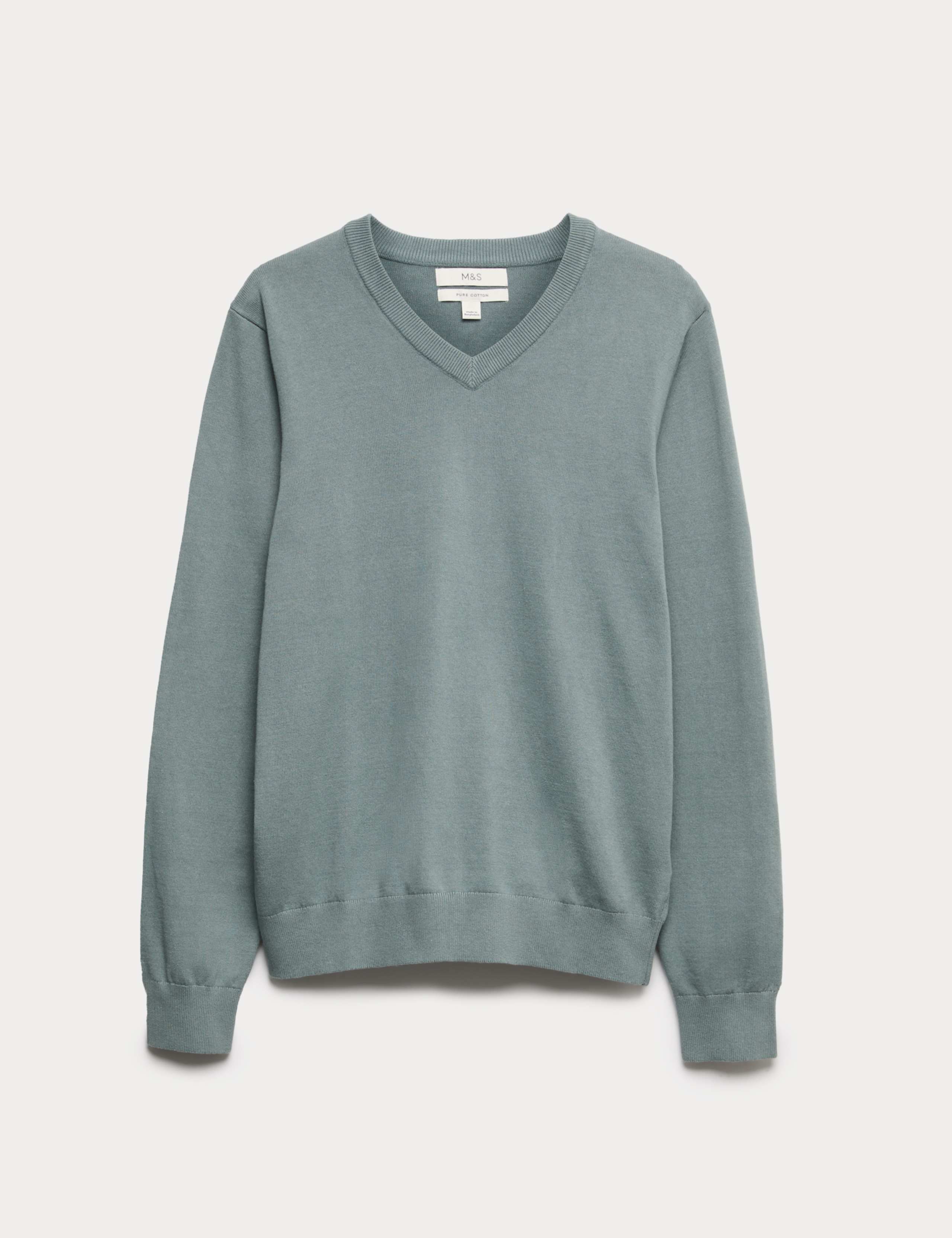 Pure Cotton V-Neck Jumper
