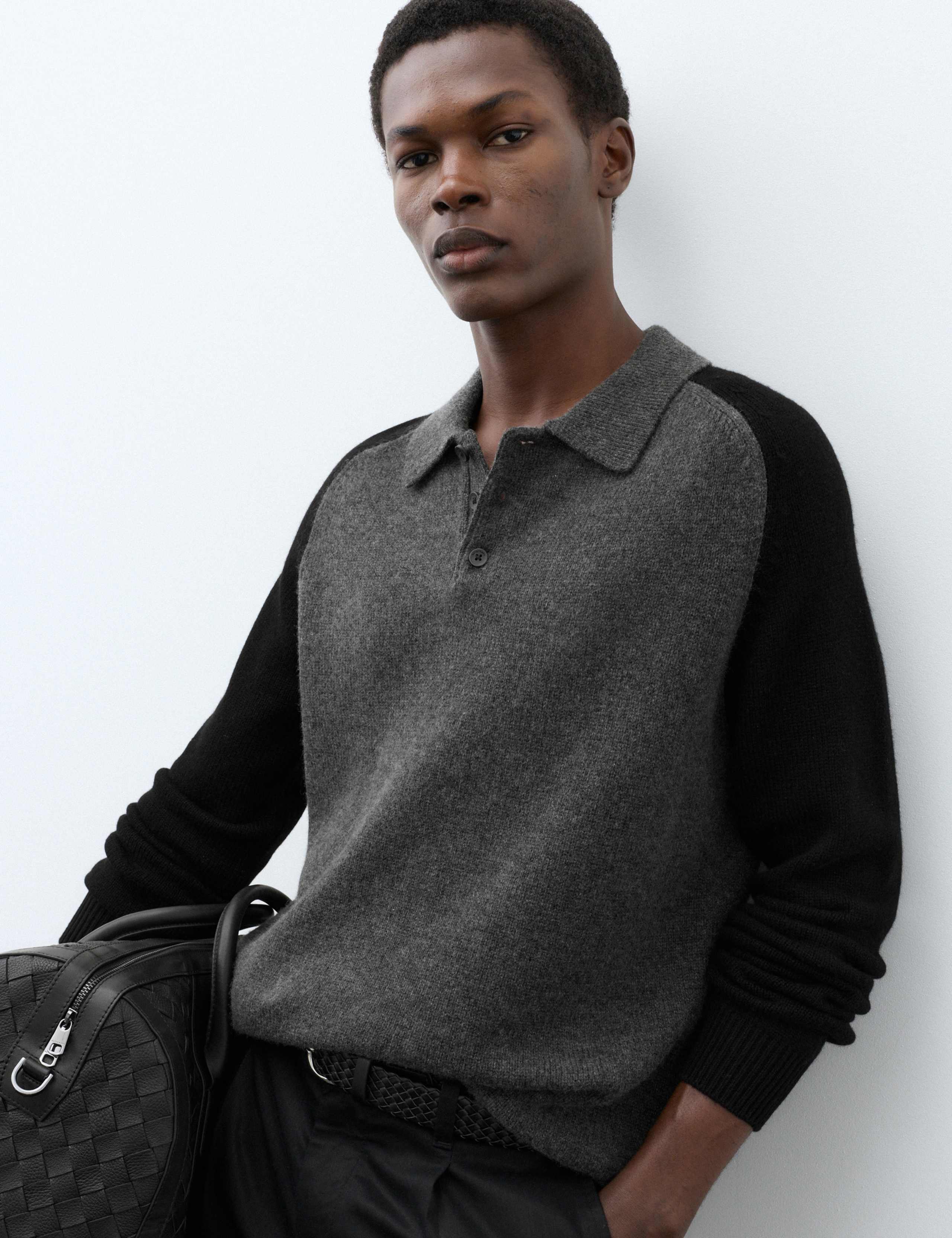 Merino Wool Rich with Cashmere Knitted Polo Shirt