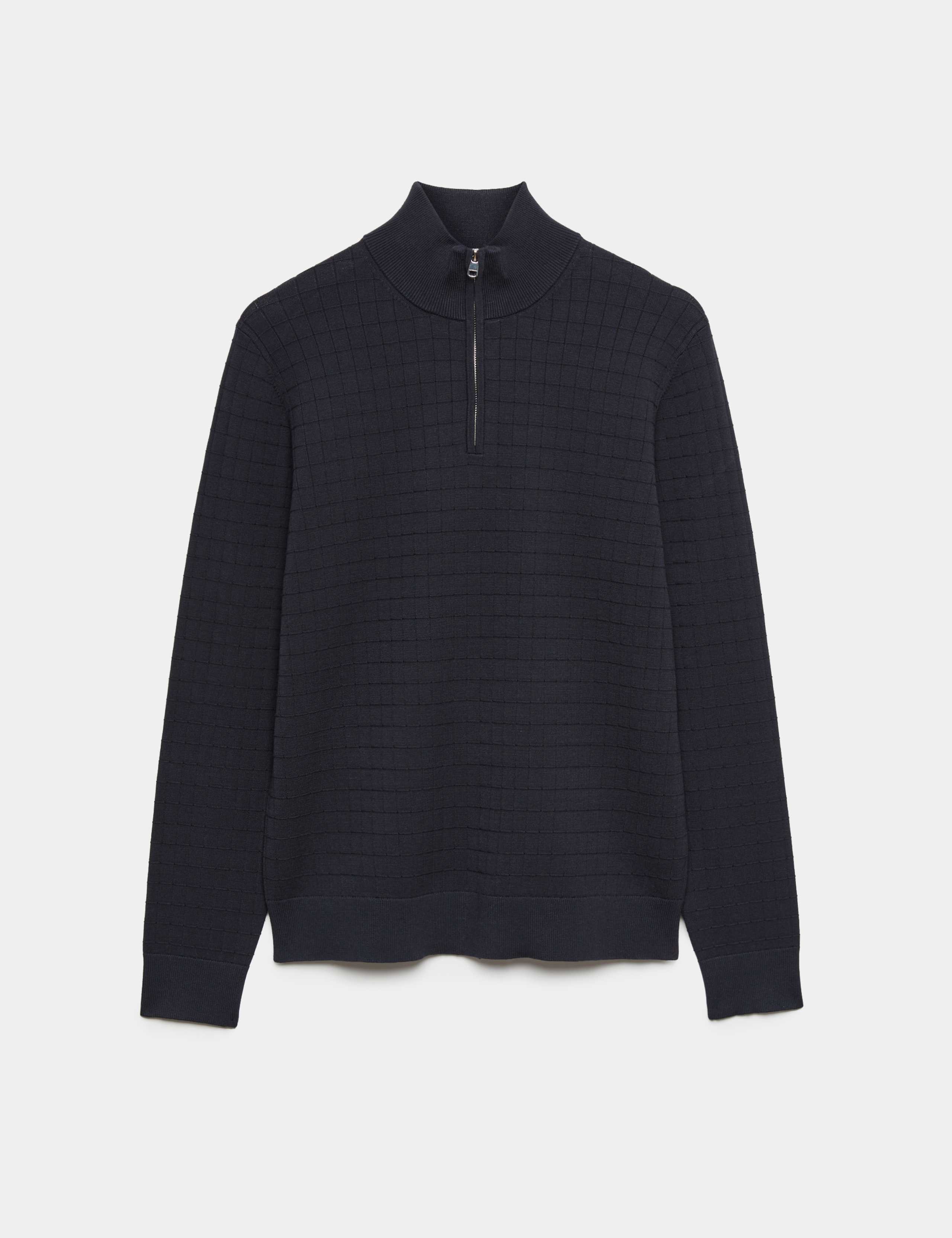 Performance Checked Texture Half Zip Jumper