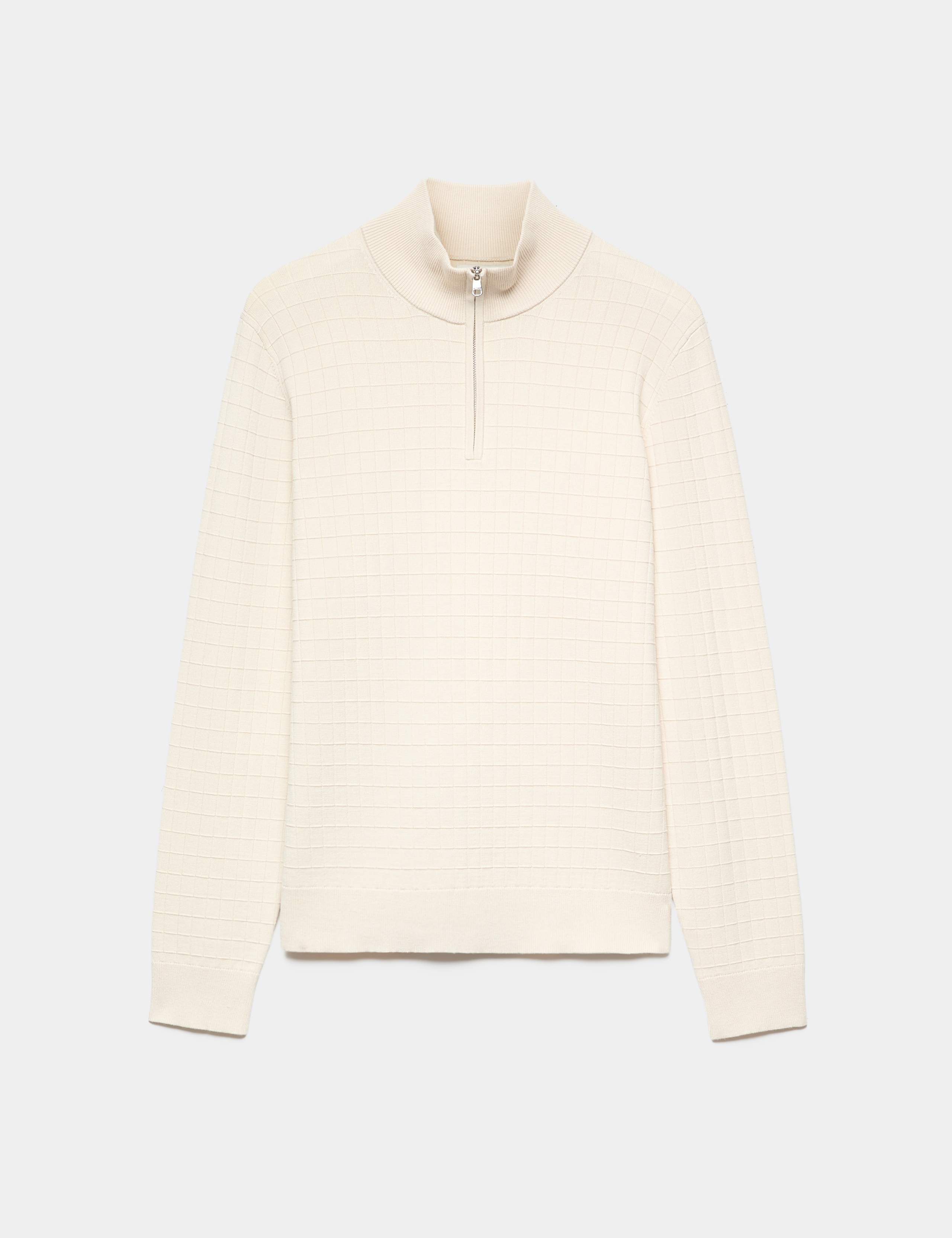 Performance Checked Texture Half Zip Jumper