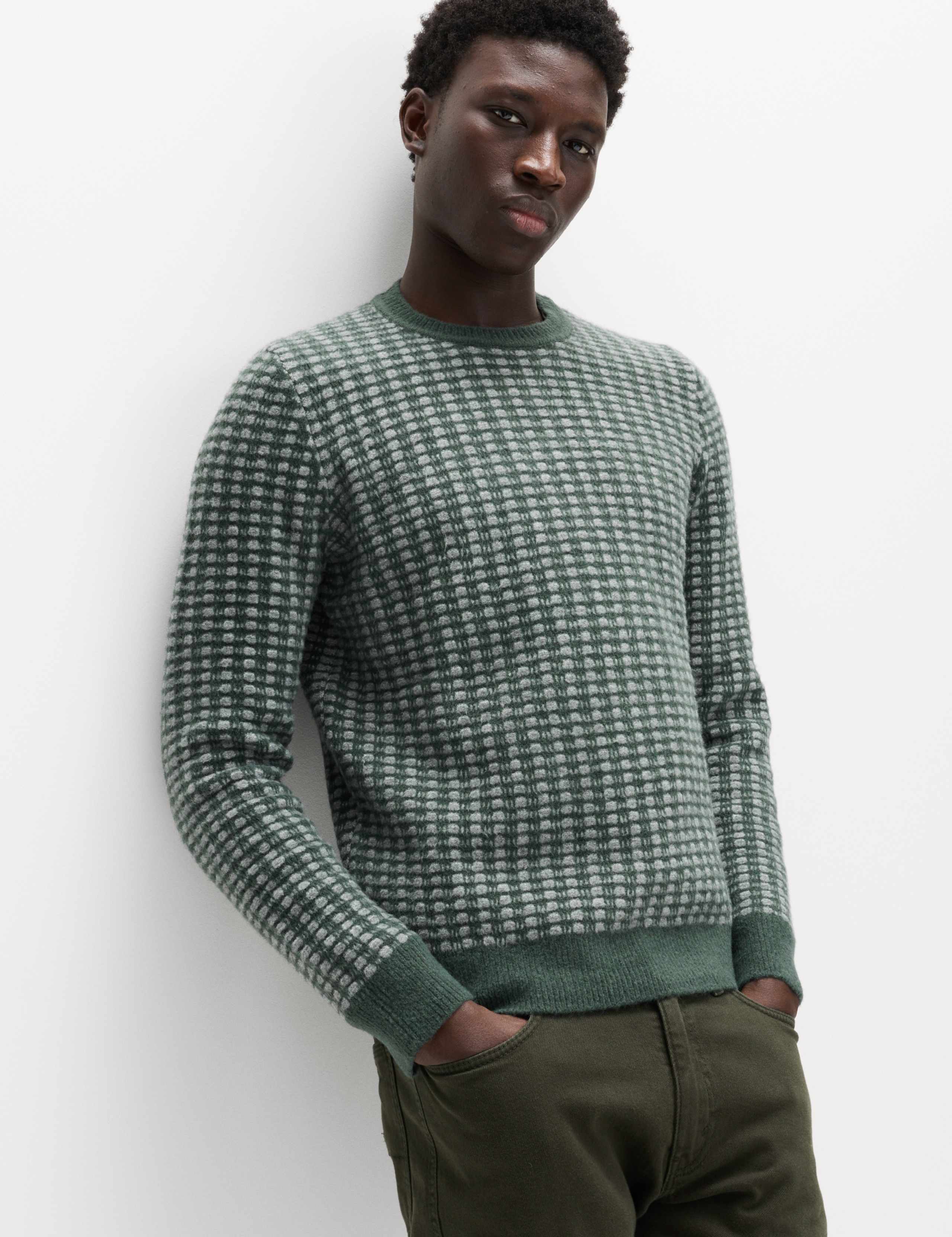 Supersoft Textured Stitch Crew Neck Jumper