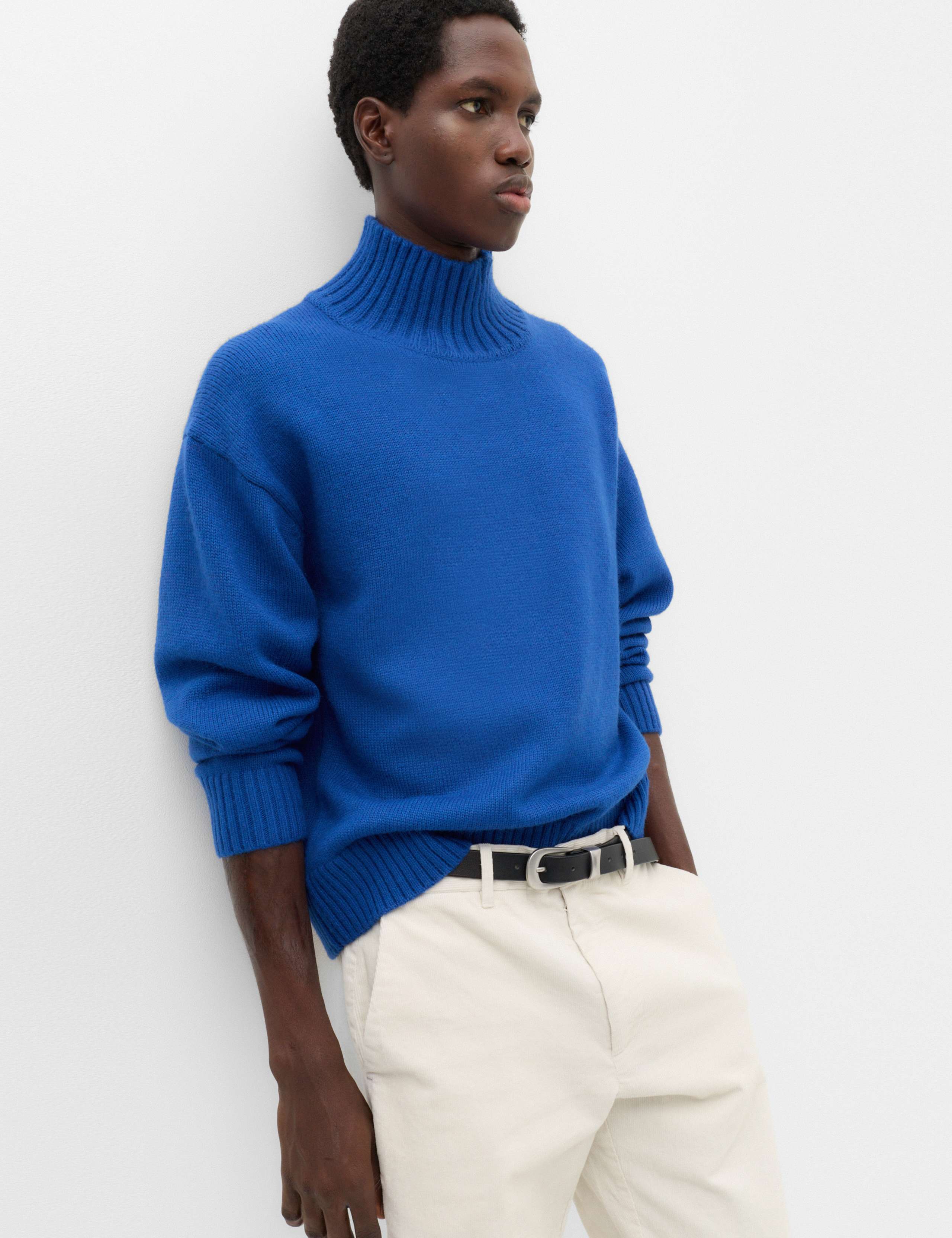 Wool Blend Funnel Neck Jumper