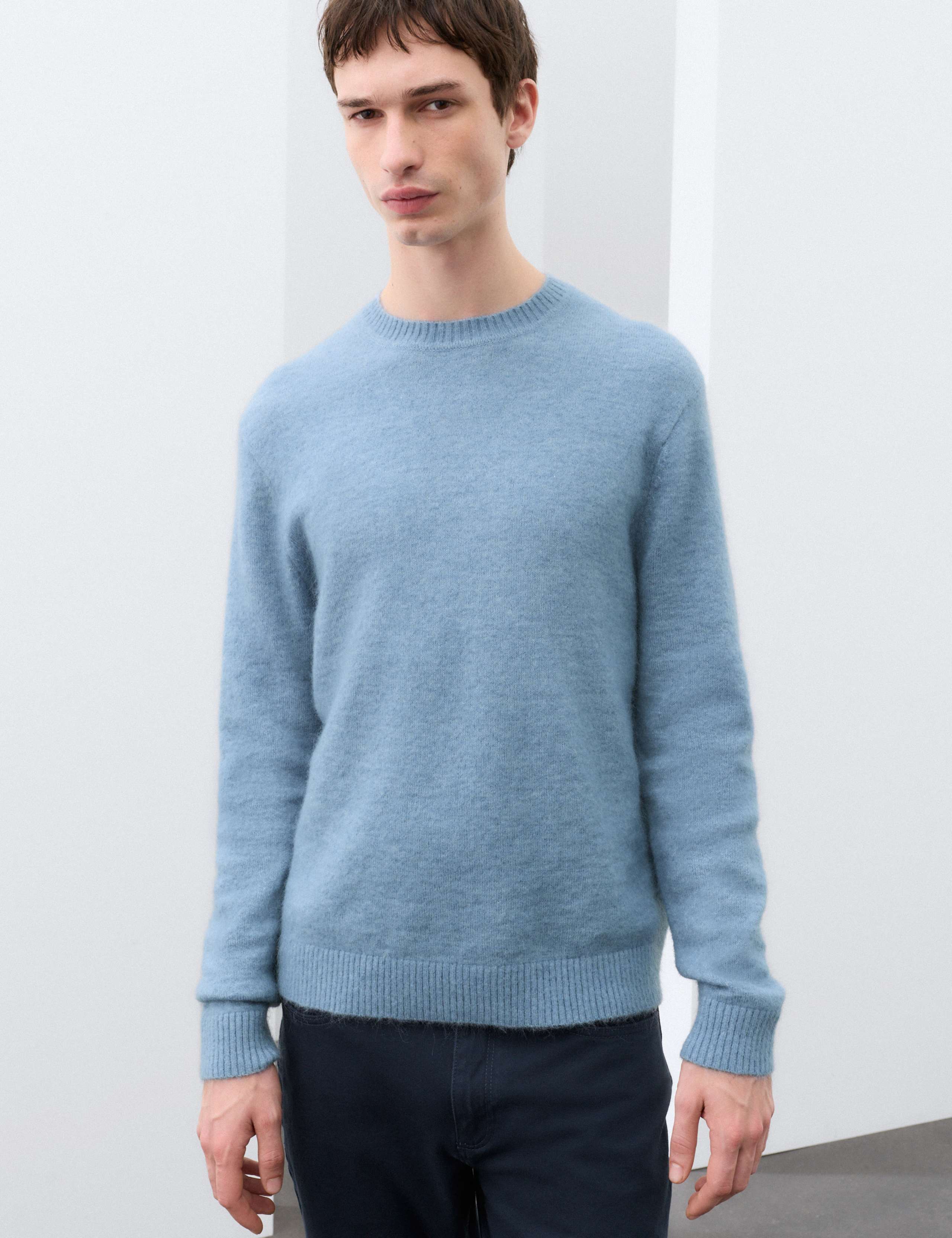Merino Wool Blend Crew Neck Relaxed Jumper