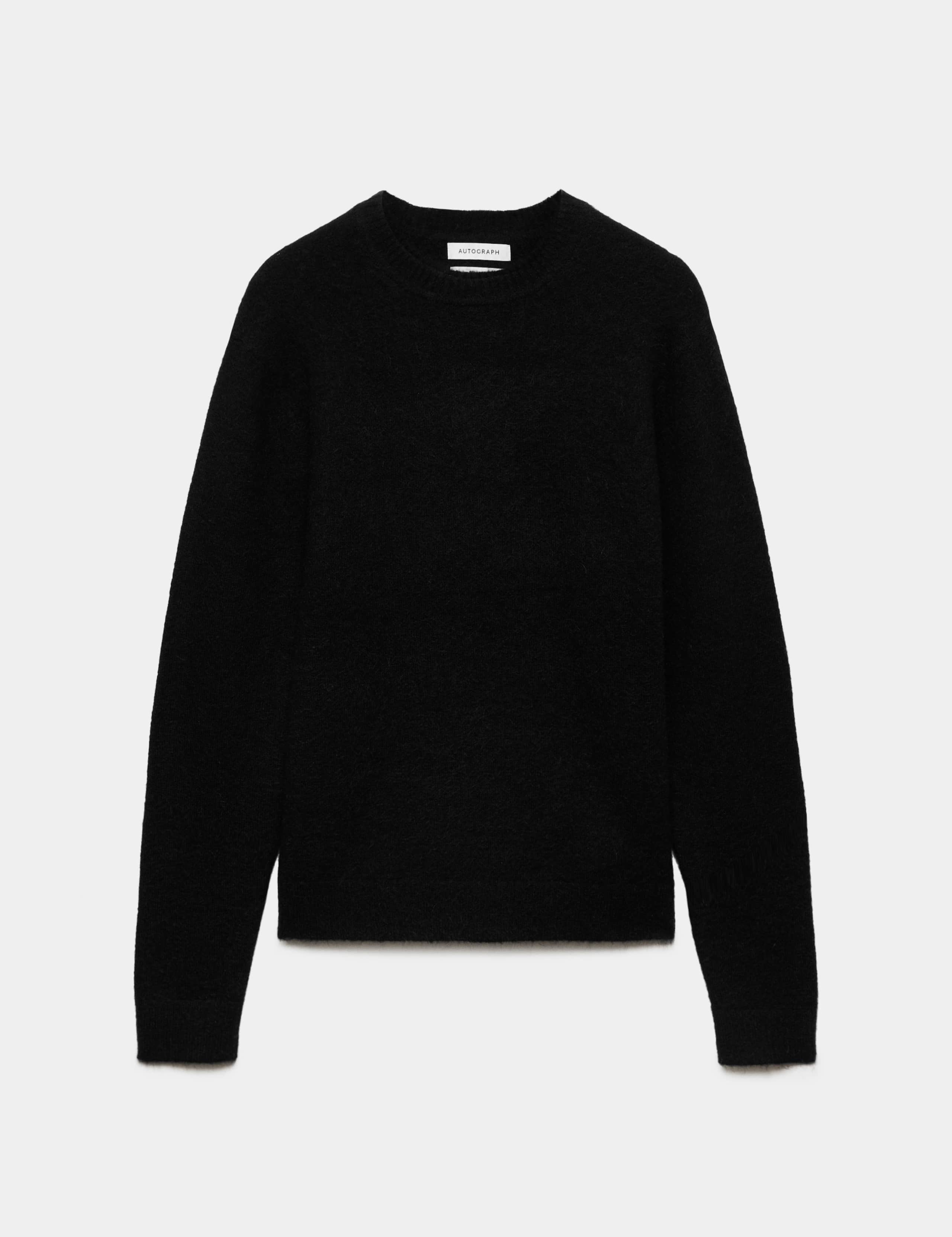 Merino Wool Blend Crew Neck Relaxed Jumper