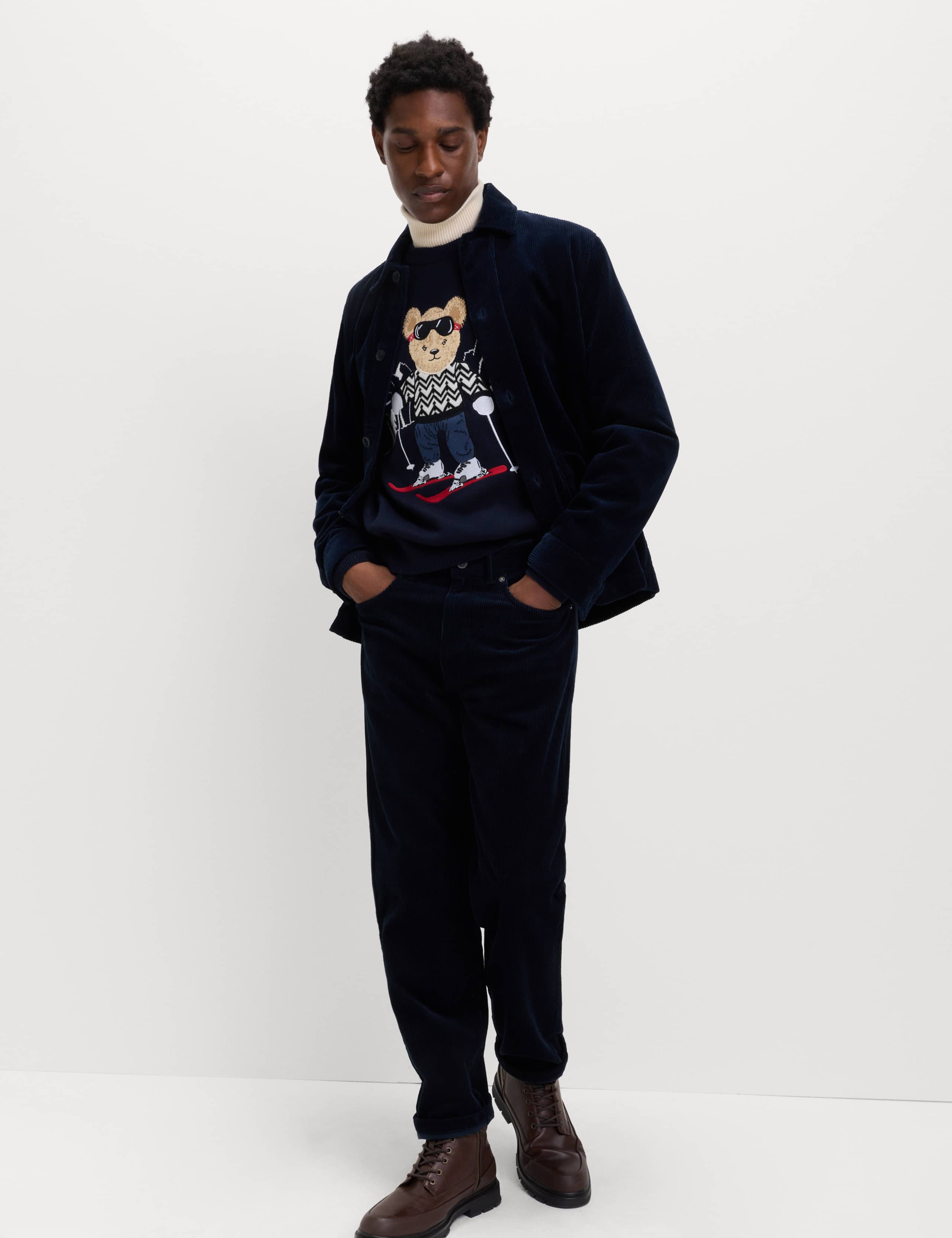 Pure Cotton Spencer Bear Ski Jumper