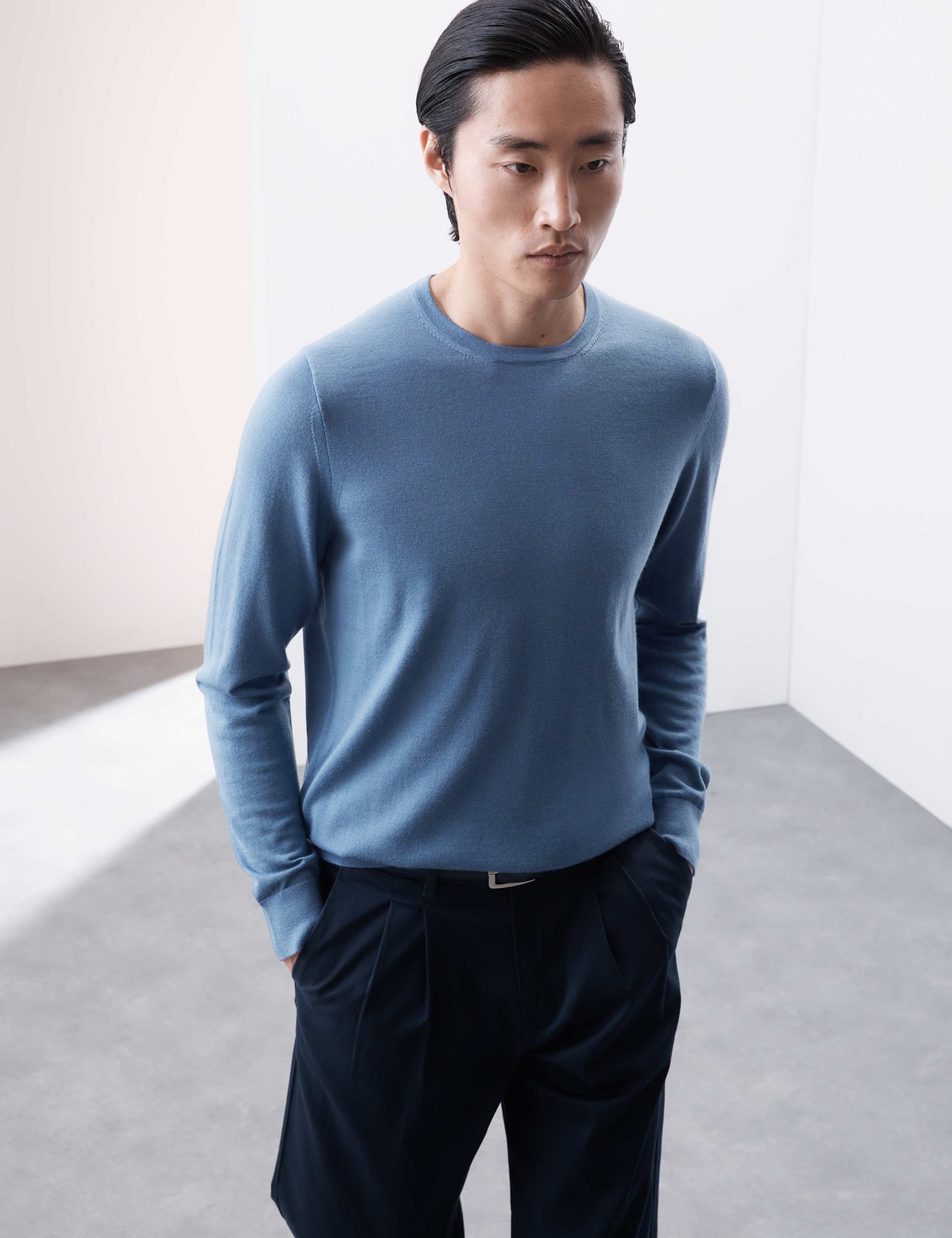 Pure Extra Fine Merino Wool Crew Neck Jumper