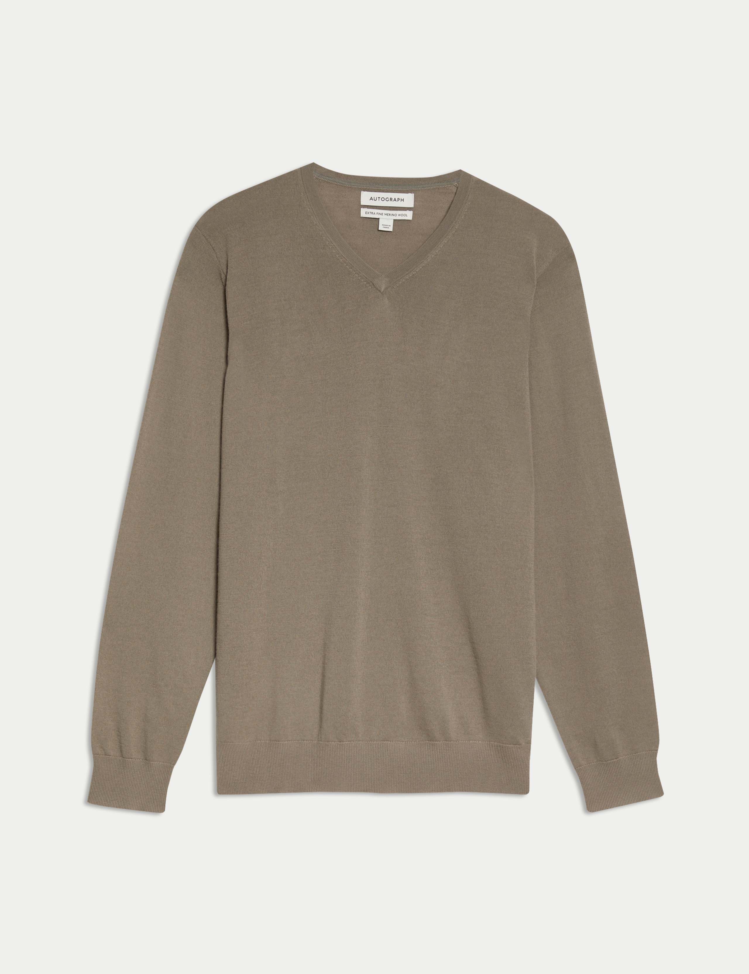 Pure Extra Fine Merino Wool V-Neck Jumper