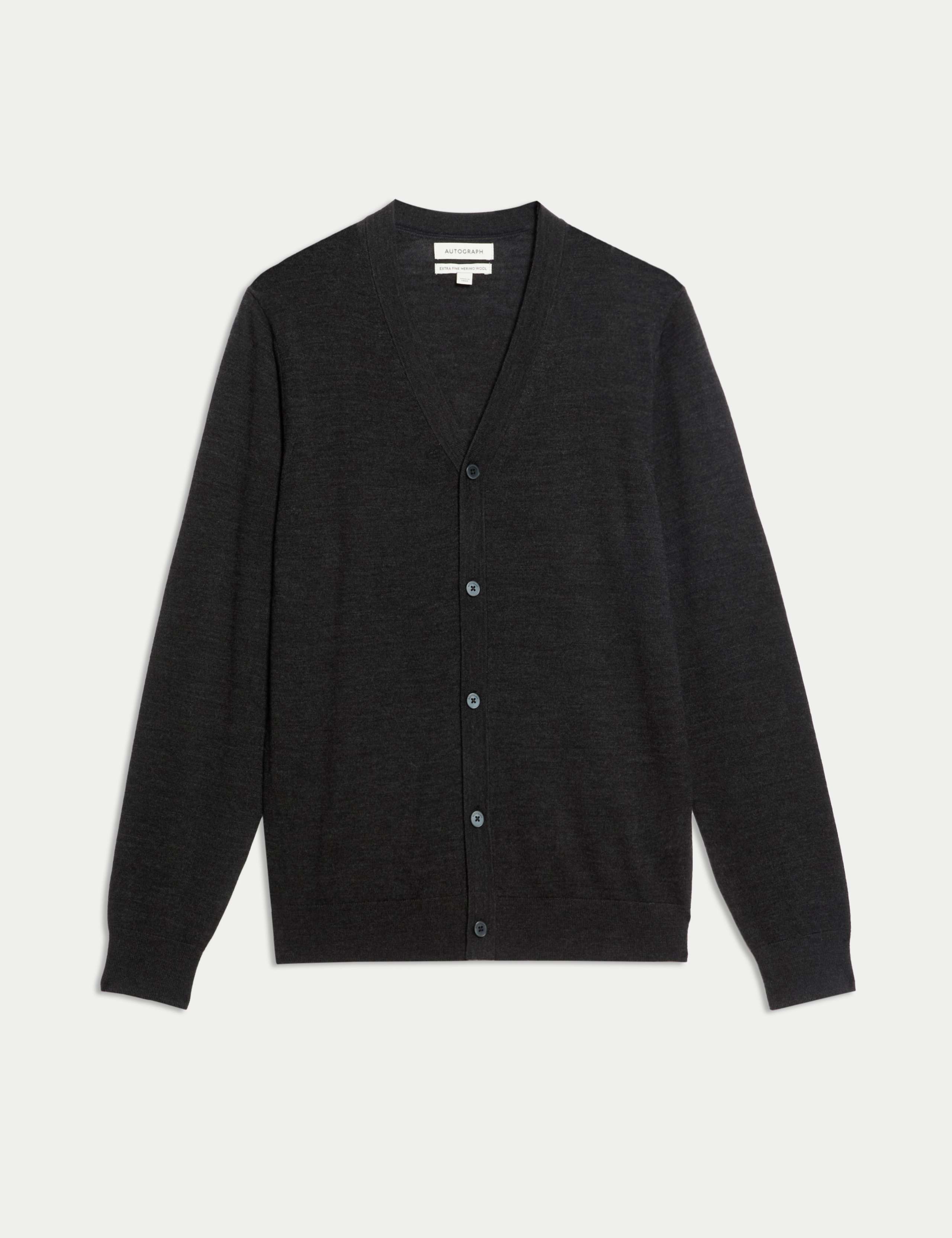 Pure Extra Fine Merino Wool V-Neck Cardigan