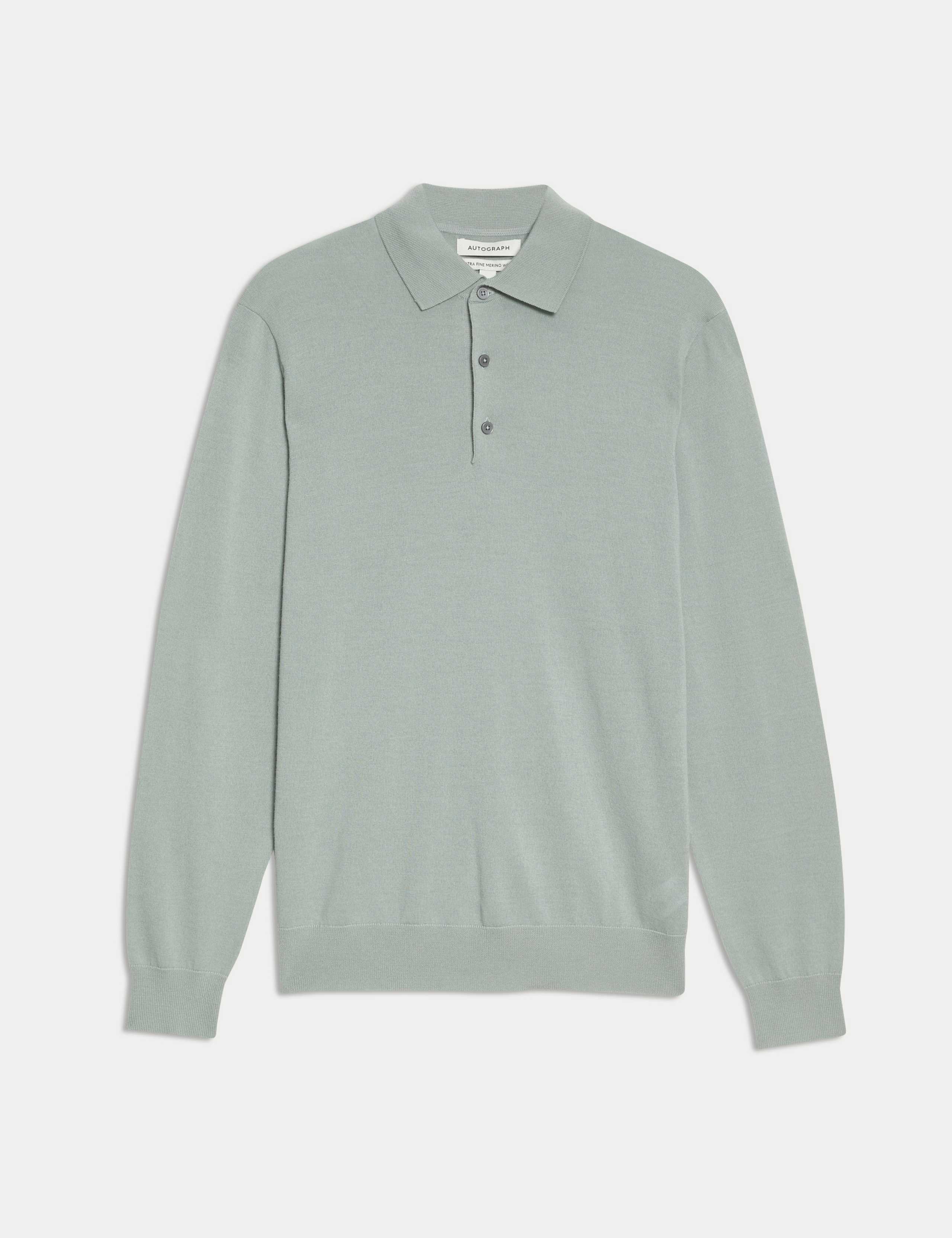 Pure Extra Fine Merino Wool Knitted Polo Shirt