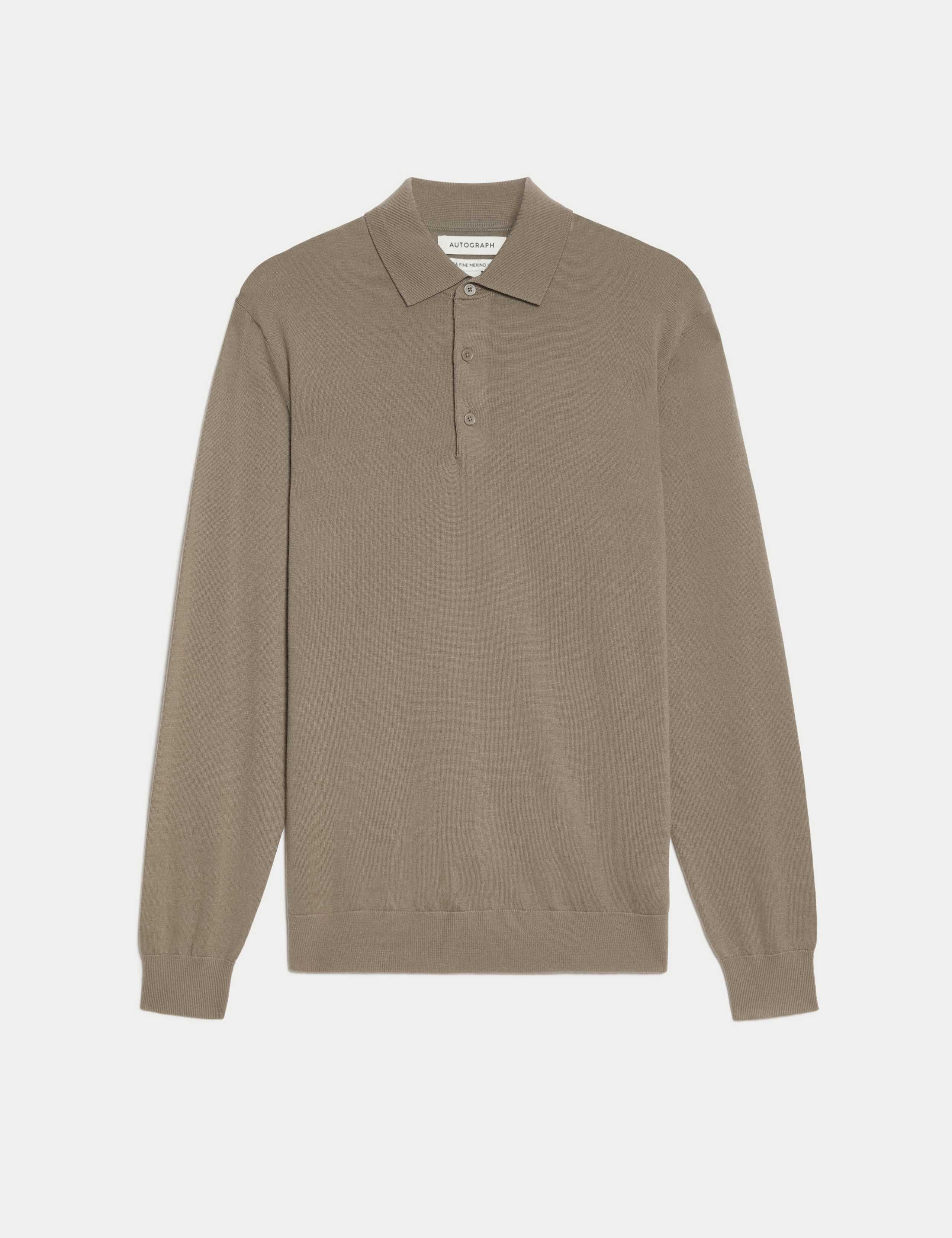 Pure Extra Fine Merino Wool Knitted Polo Shirt