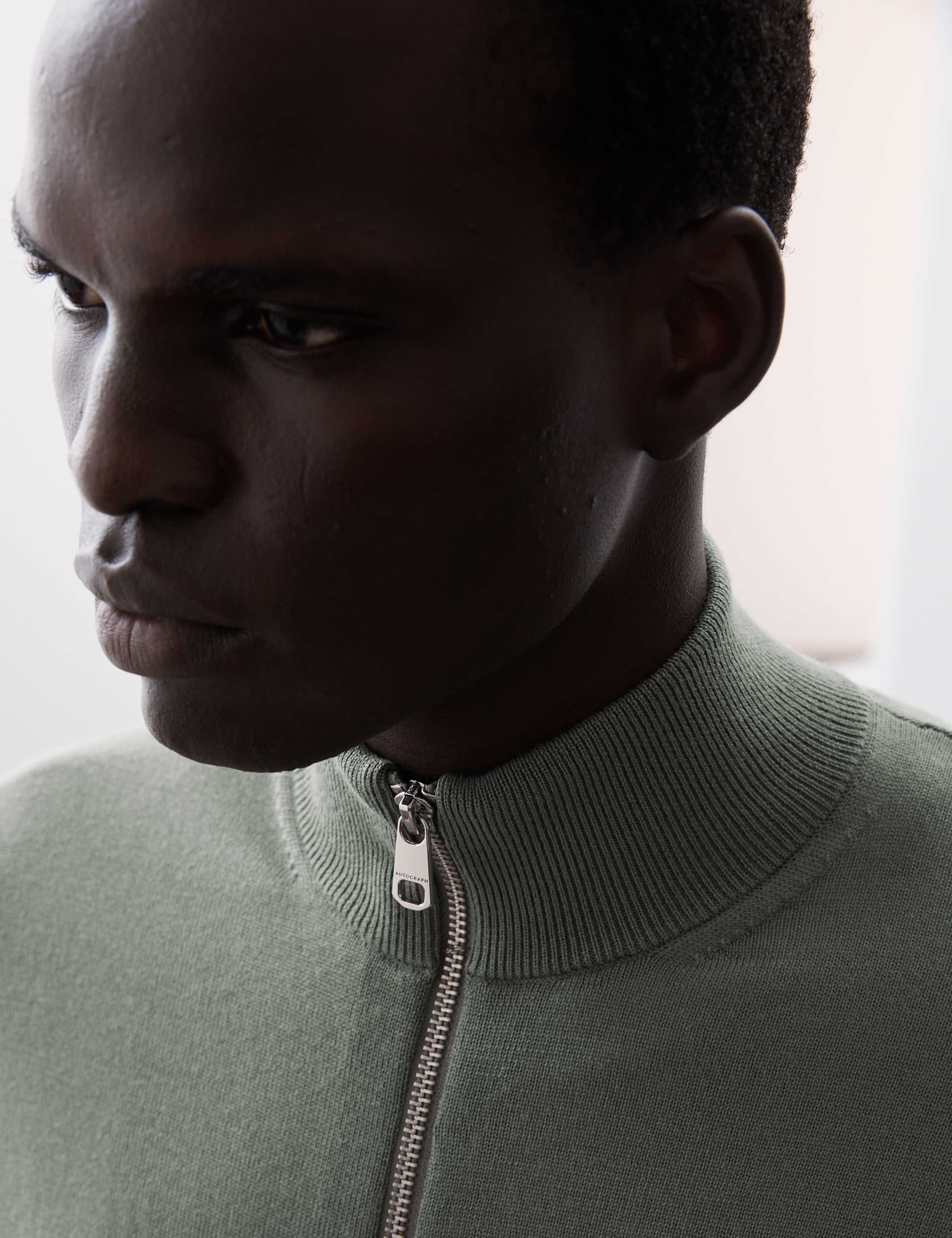 Pure Extra Fine Merino Wool Zip Up Jumper