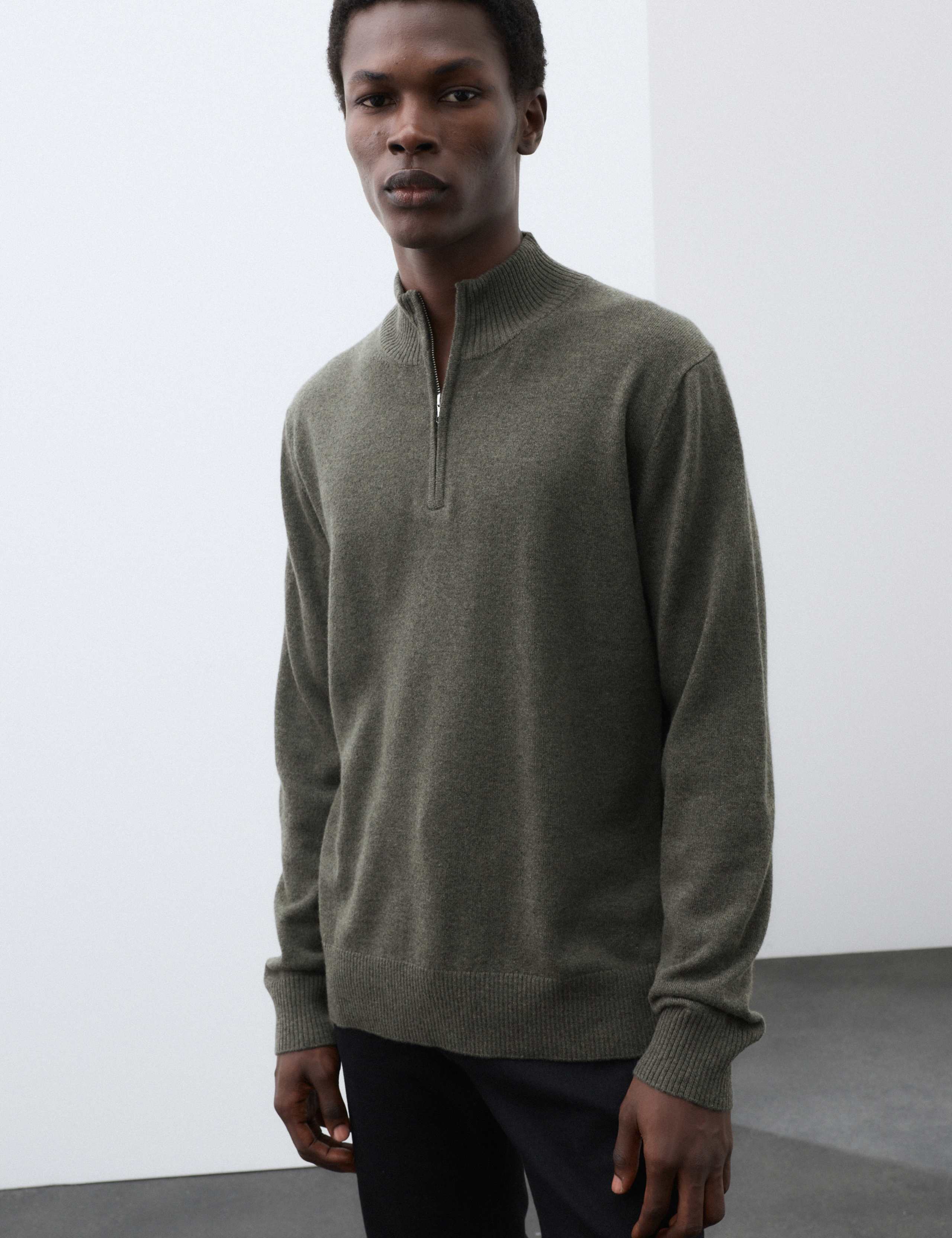 Pure Cashmere Half Zip Jumper