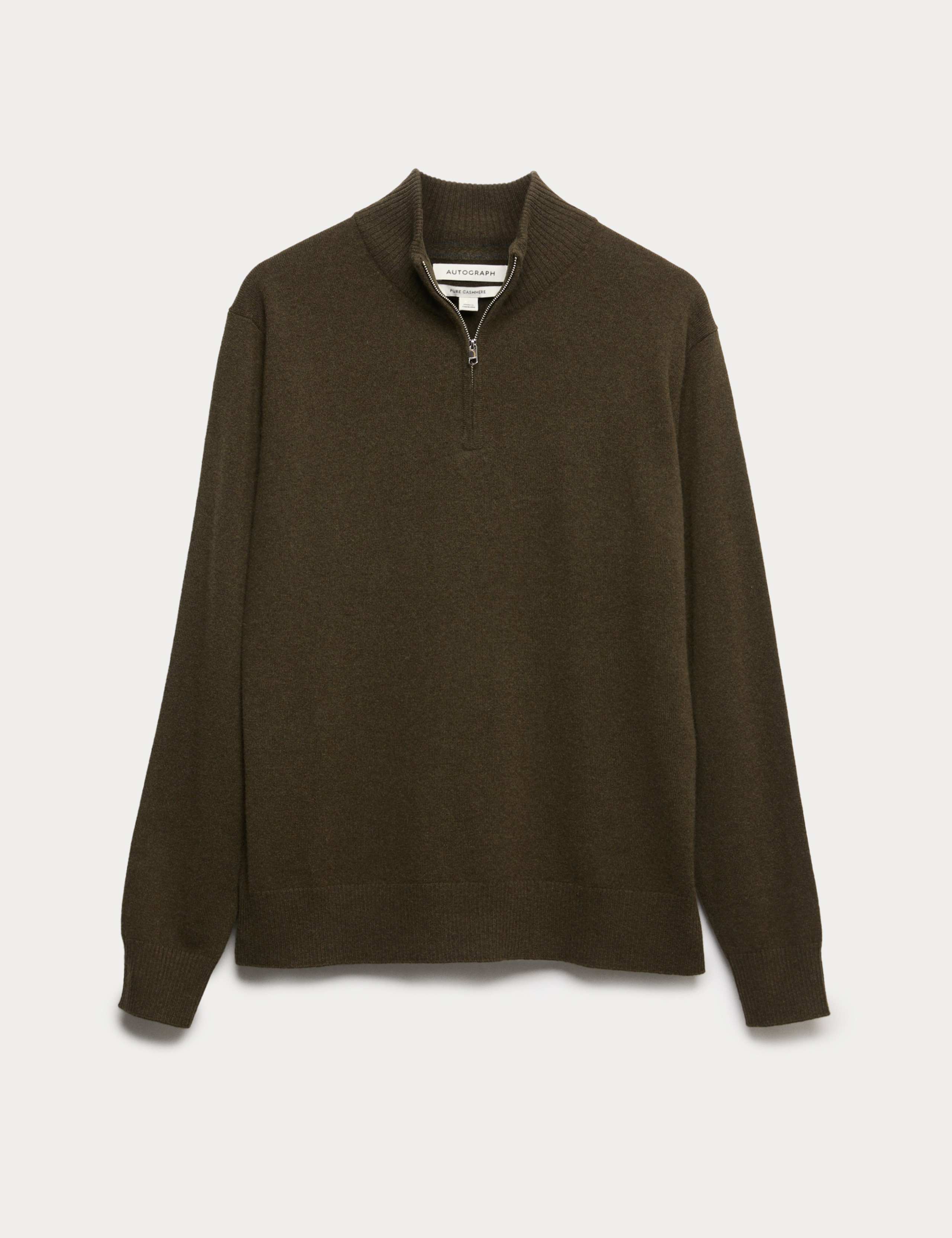 Pure Cashmere Textured Half Zip Jumper