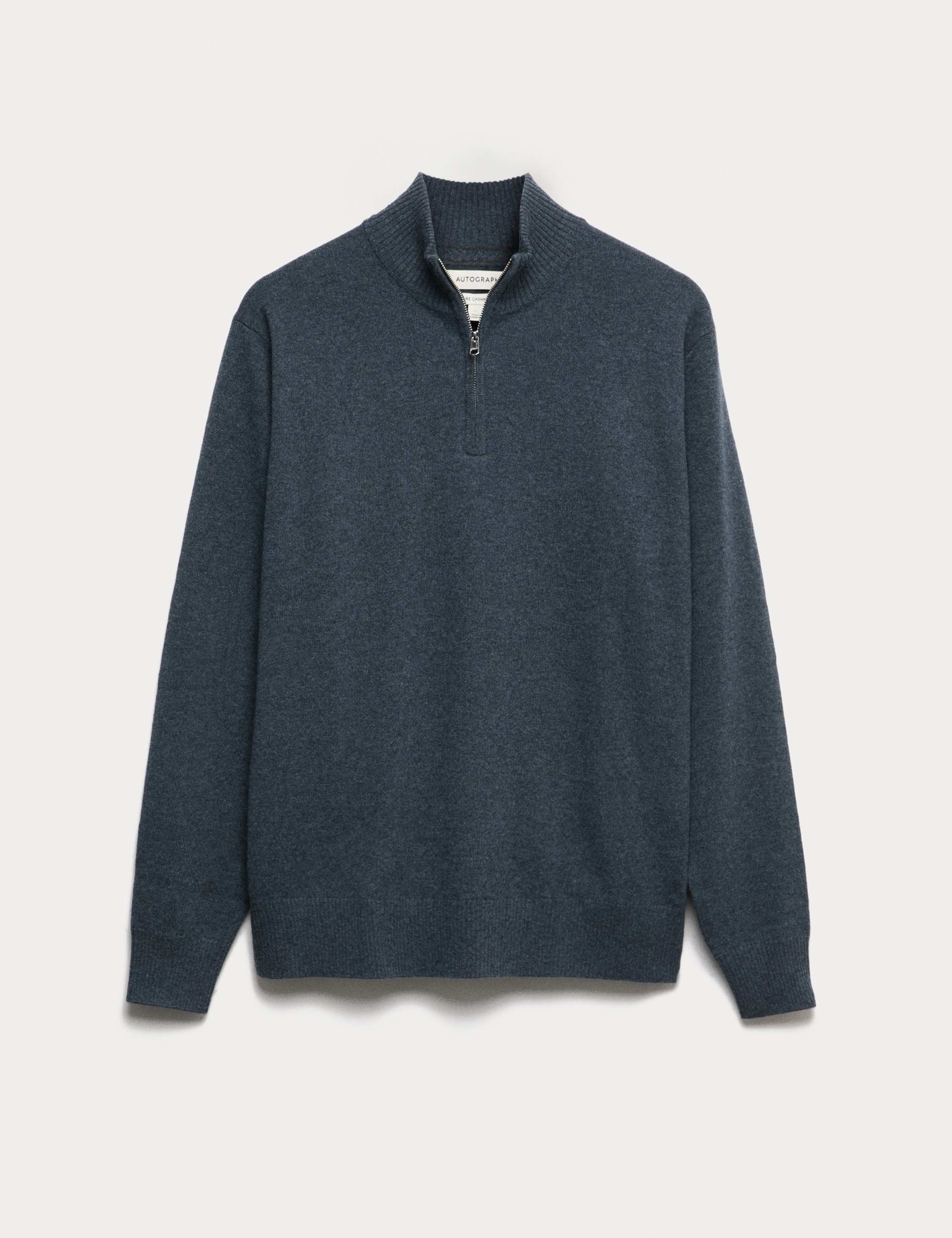 Pure Cashmere Textured Half Zip Jumper