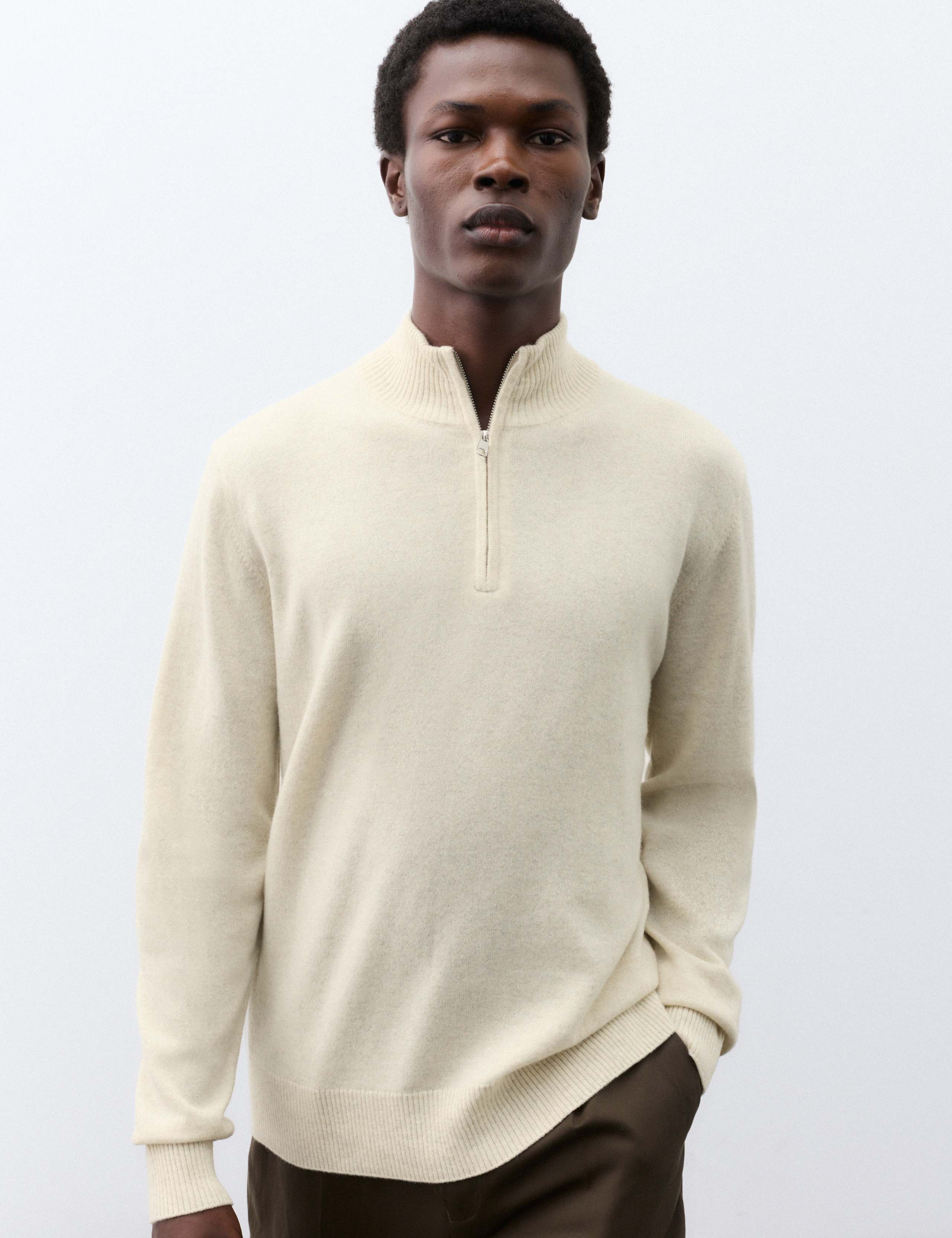 Pure Cashmere Half Zip Jumper