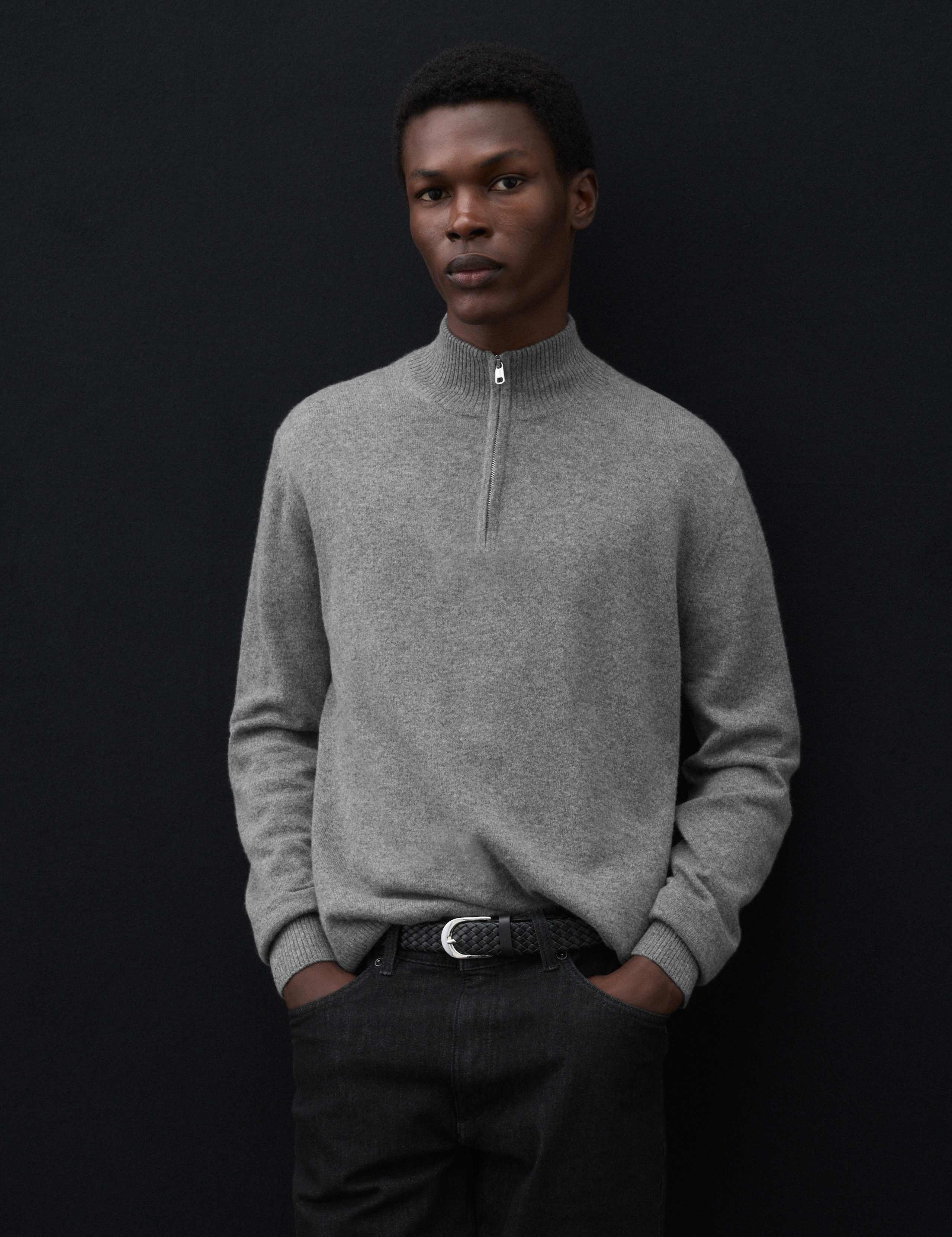 Pure Cashmere Half Zip Jumper