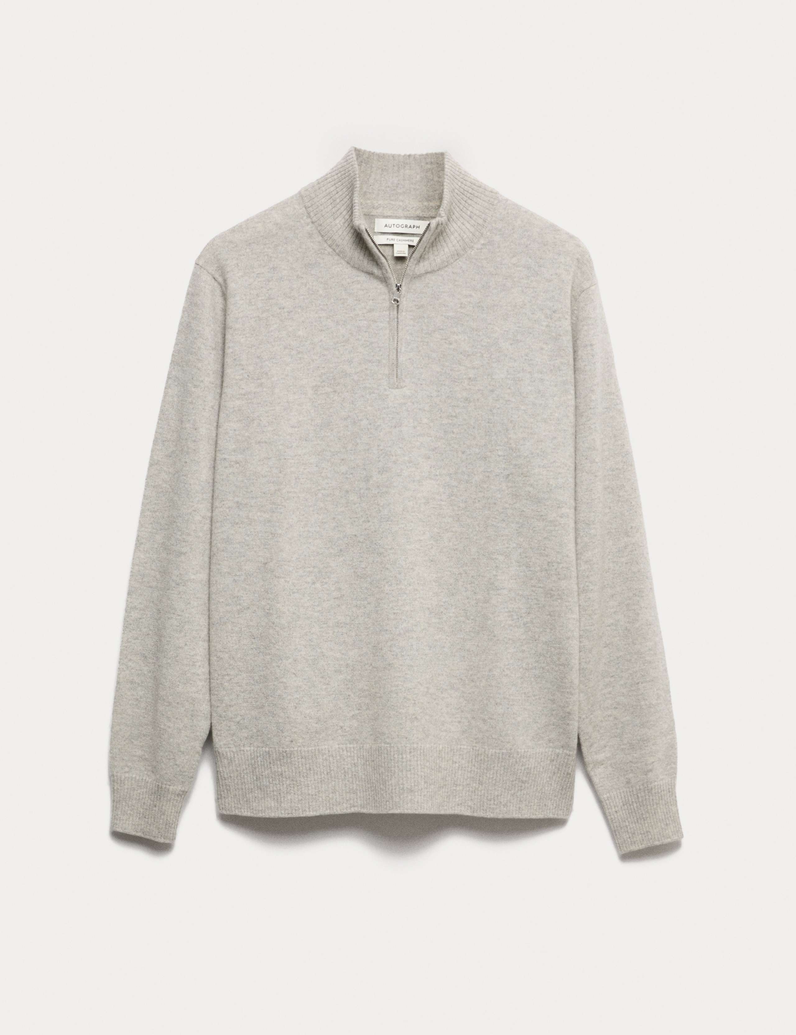 Pure Cashmere Textured Half Zip Jumper