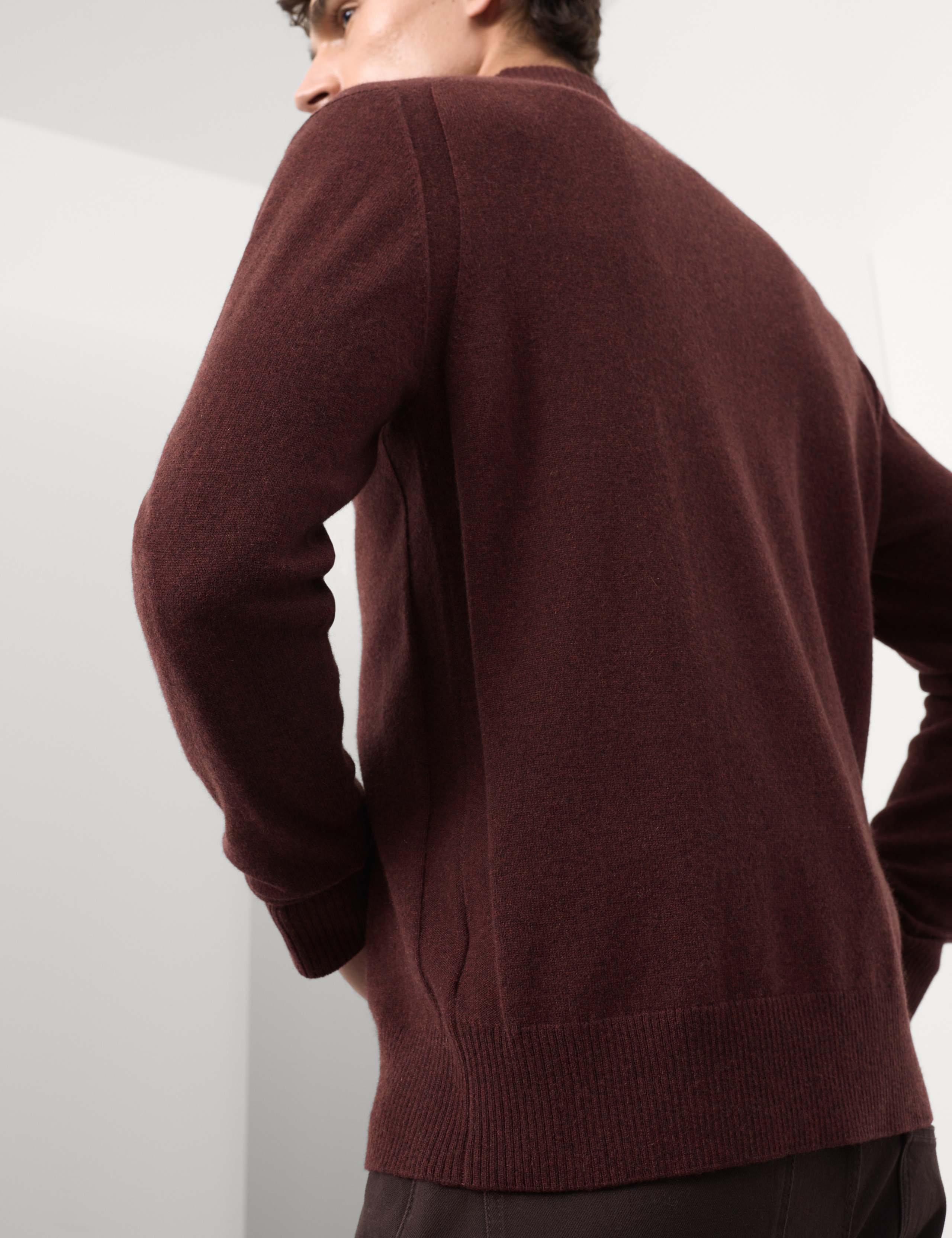 Pure Cashmere Textured Half Zip Jumper