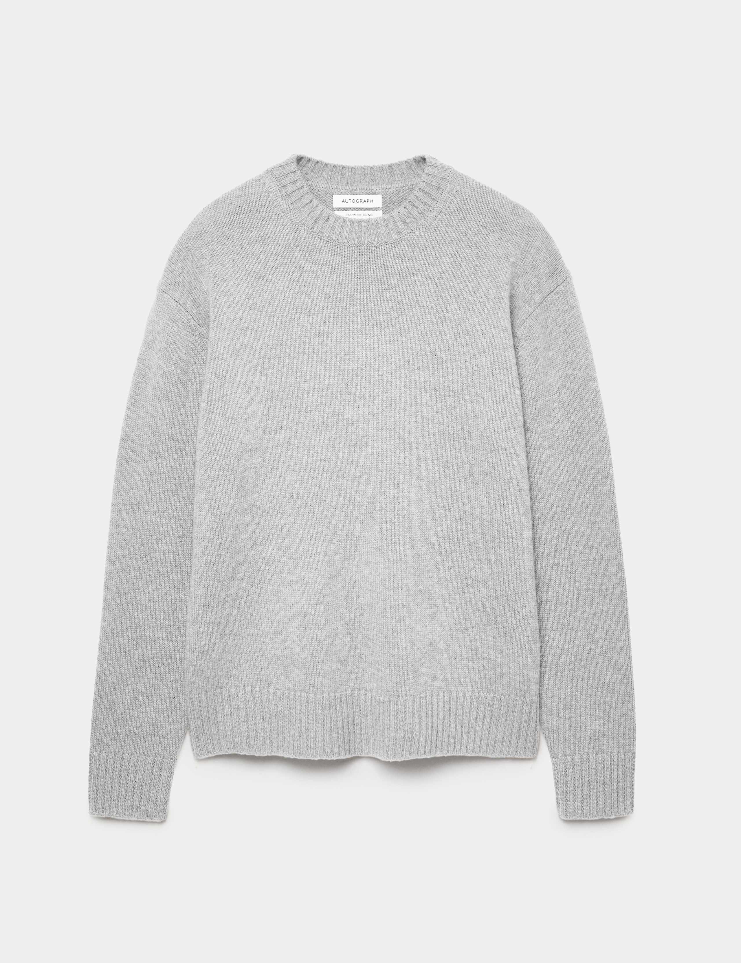 Cashmere and Wool Blend Crew Neck Jumper