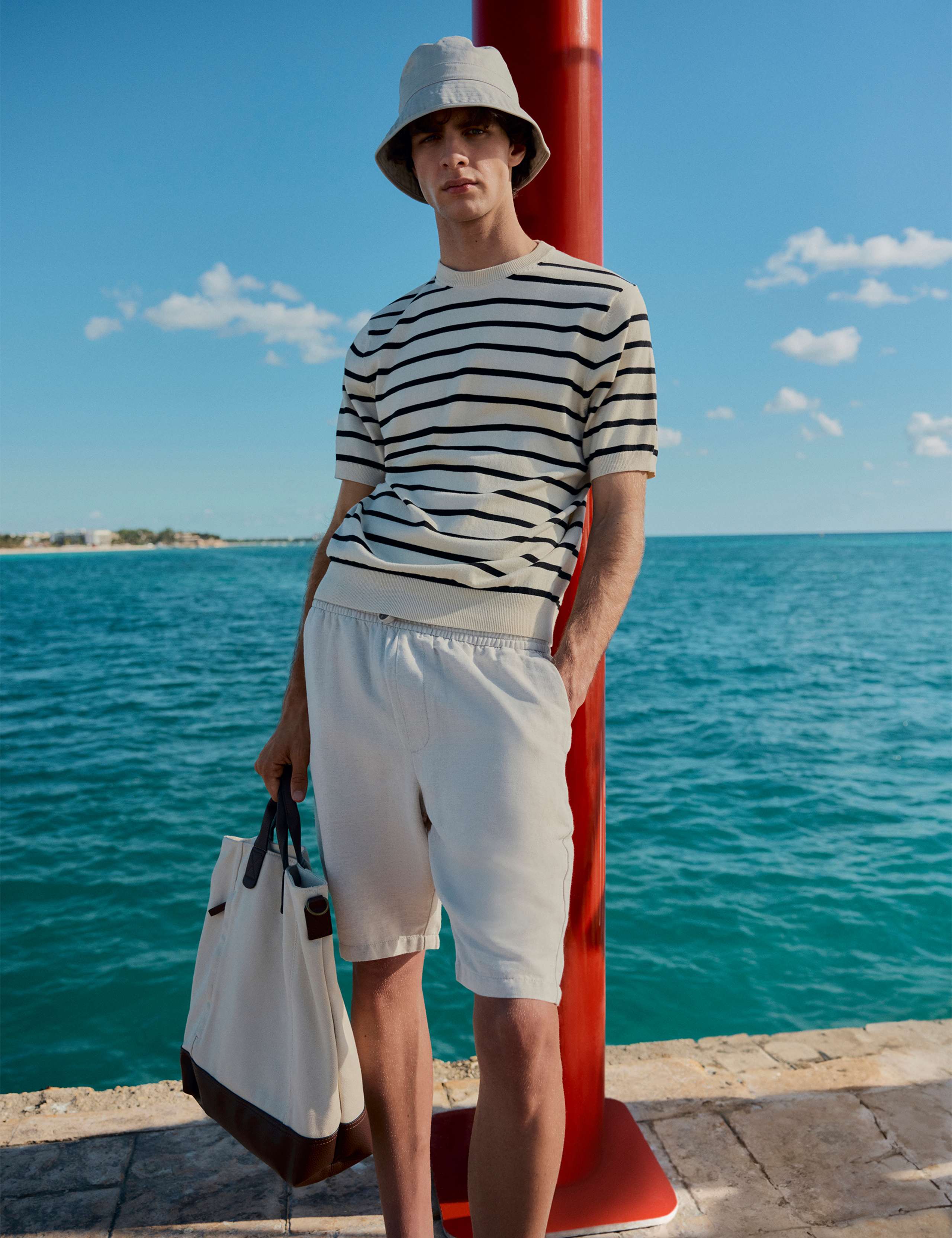Cotton Rich Striped Knitted T-Shirt