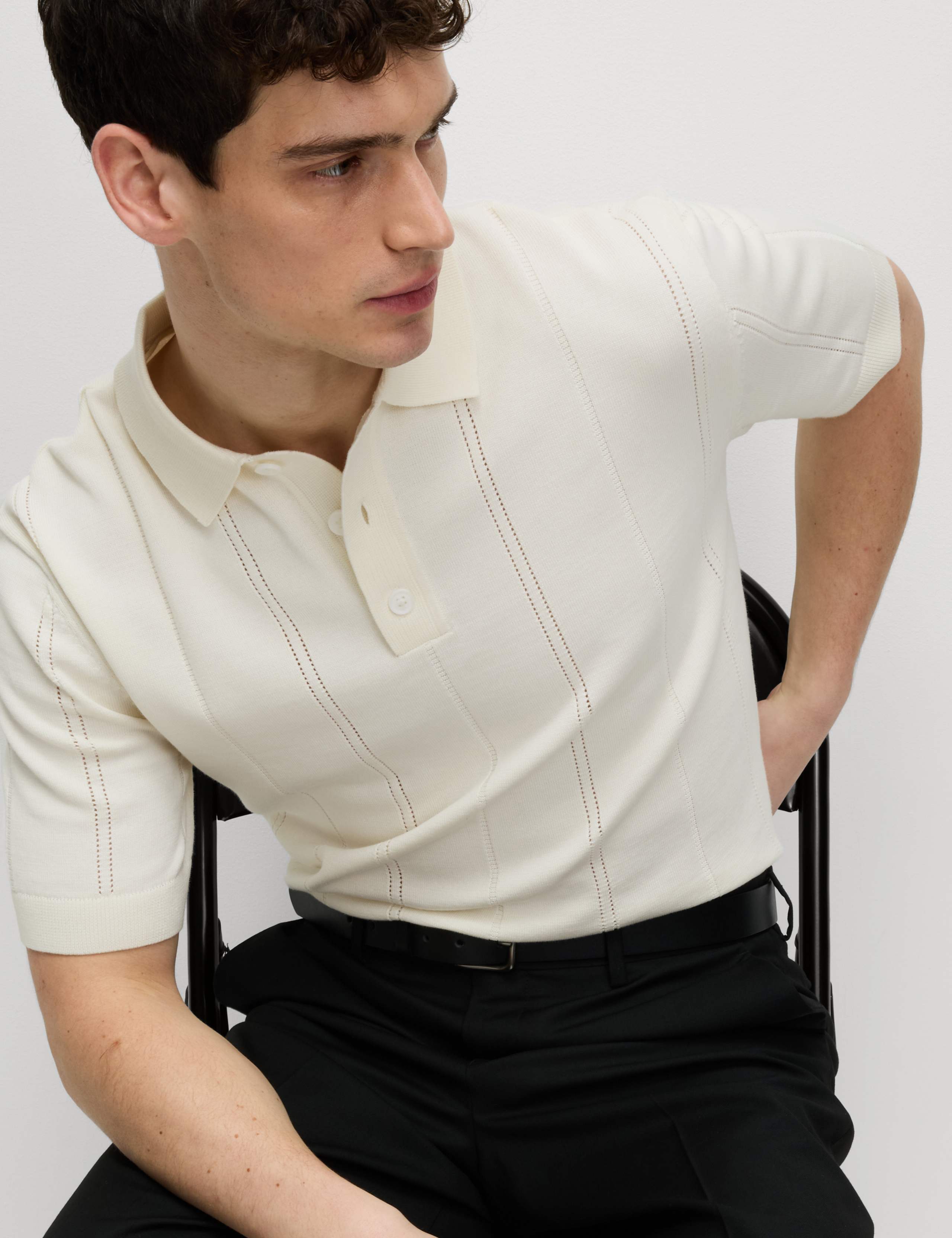 Pure Cotton Relaxed Fit Stich Polo
