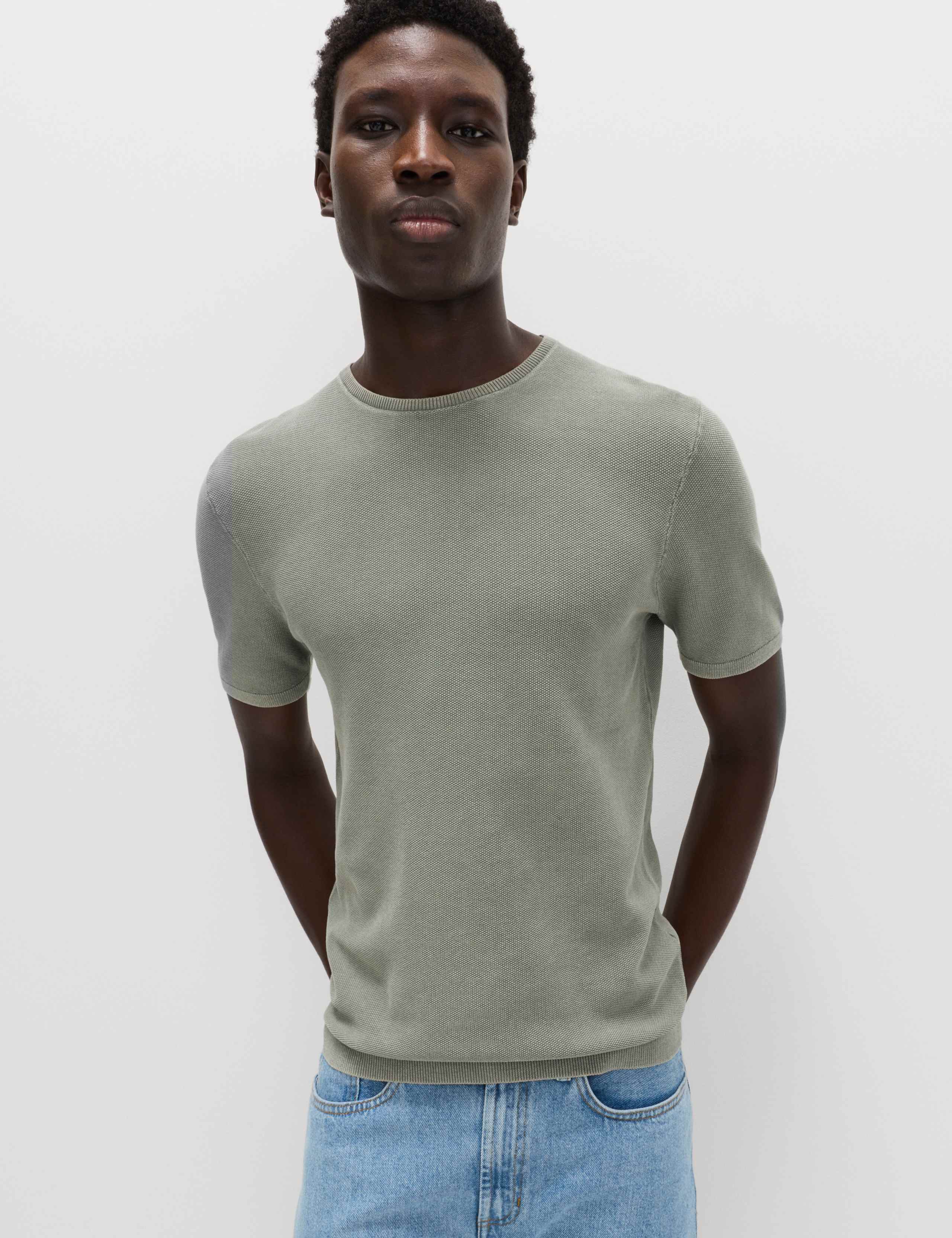 Pure Cotton Garment Dyed Knitted T-Shirt