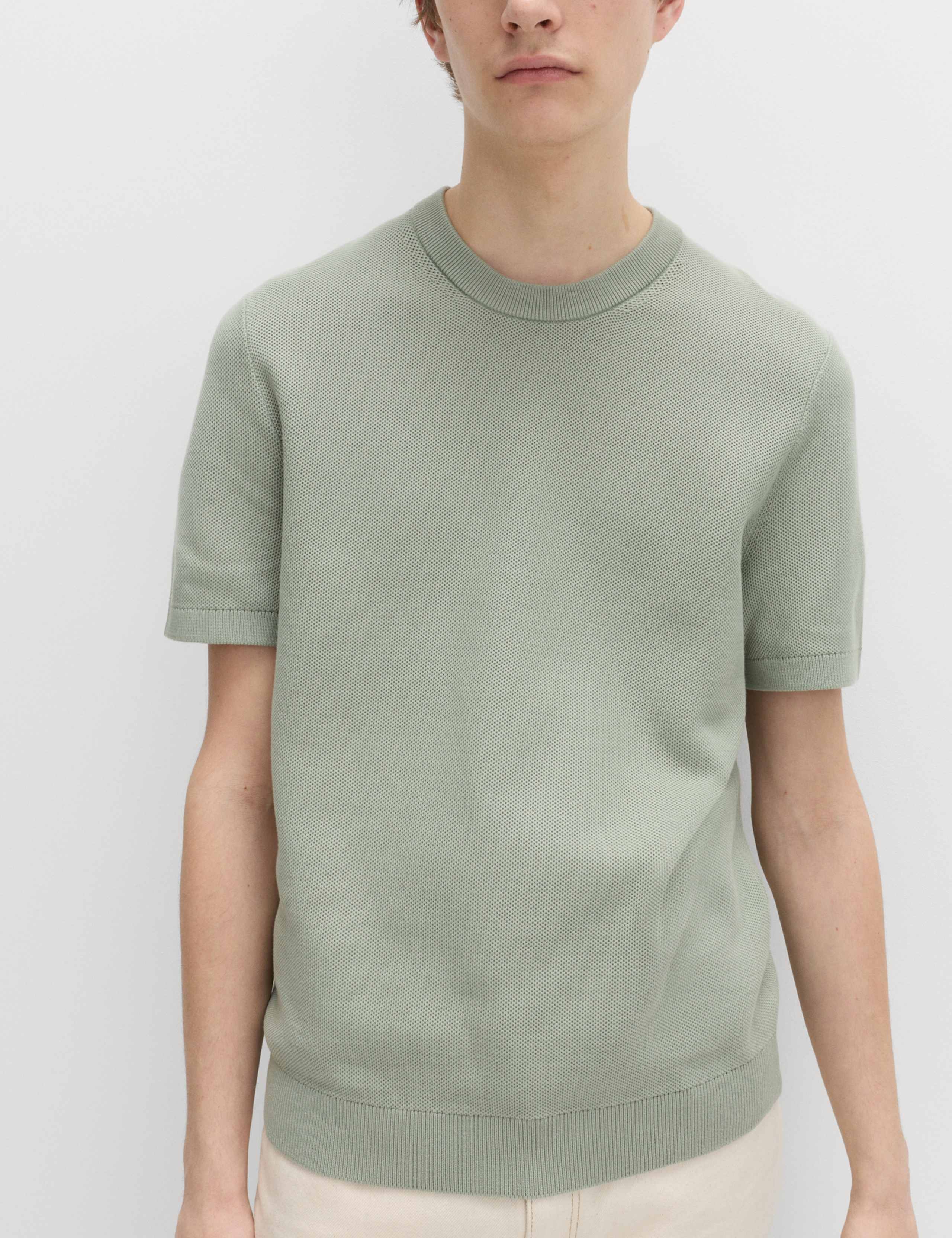 Cotton Rich Textured Knitted T-Shirt