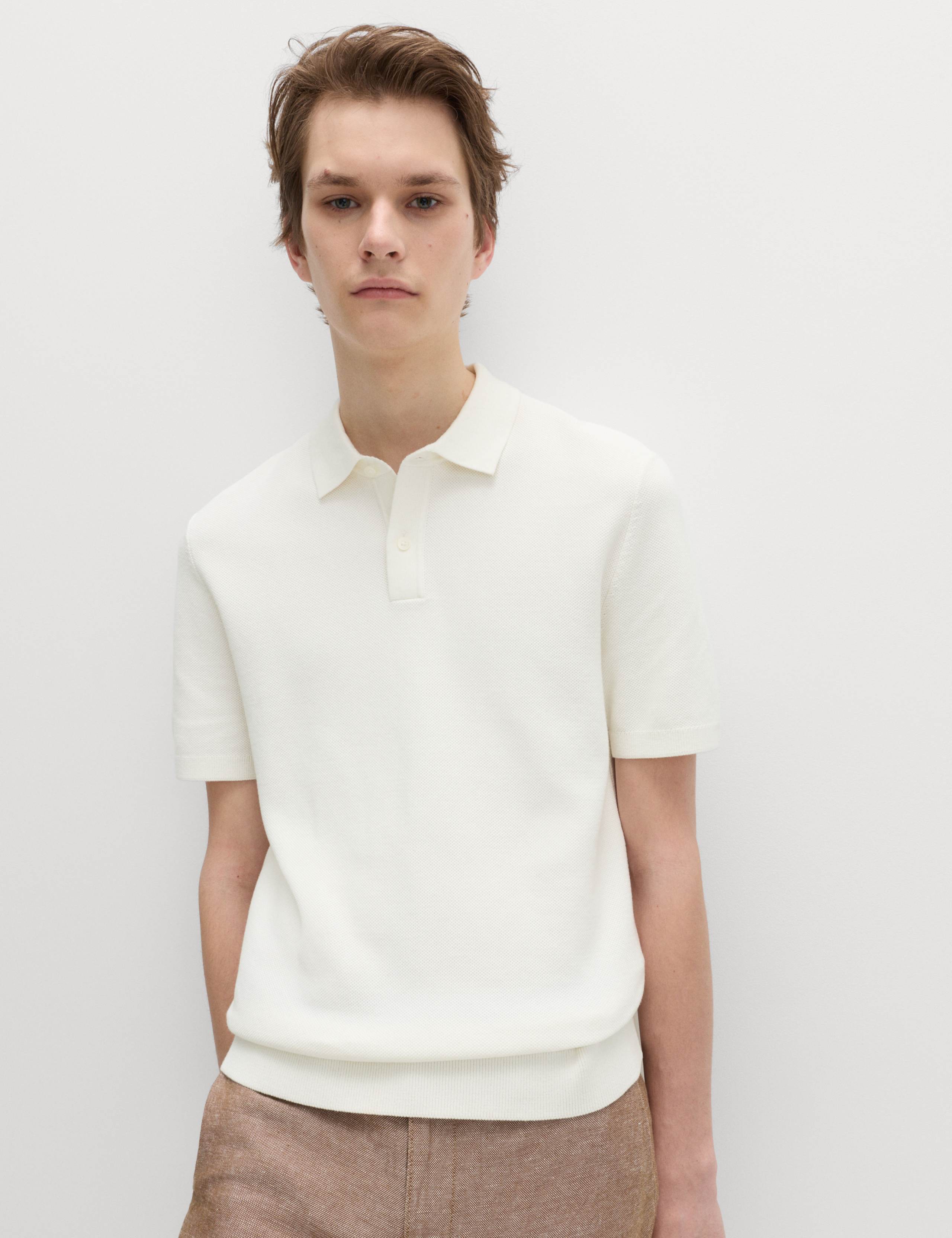 Cotton Rich Textured Knitted Polo Shirt