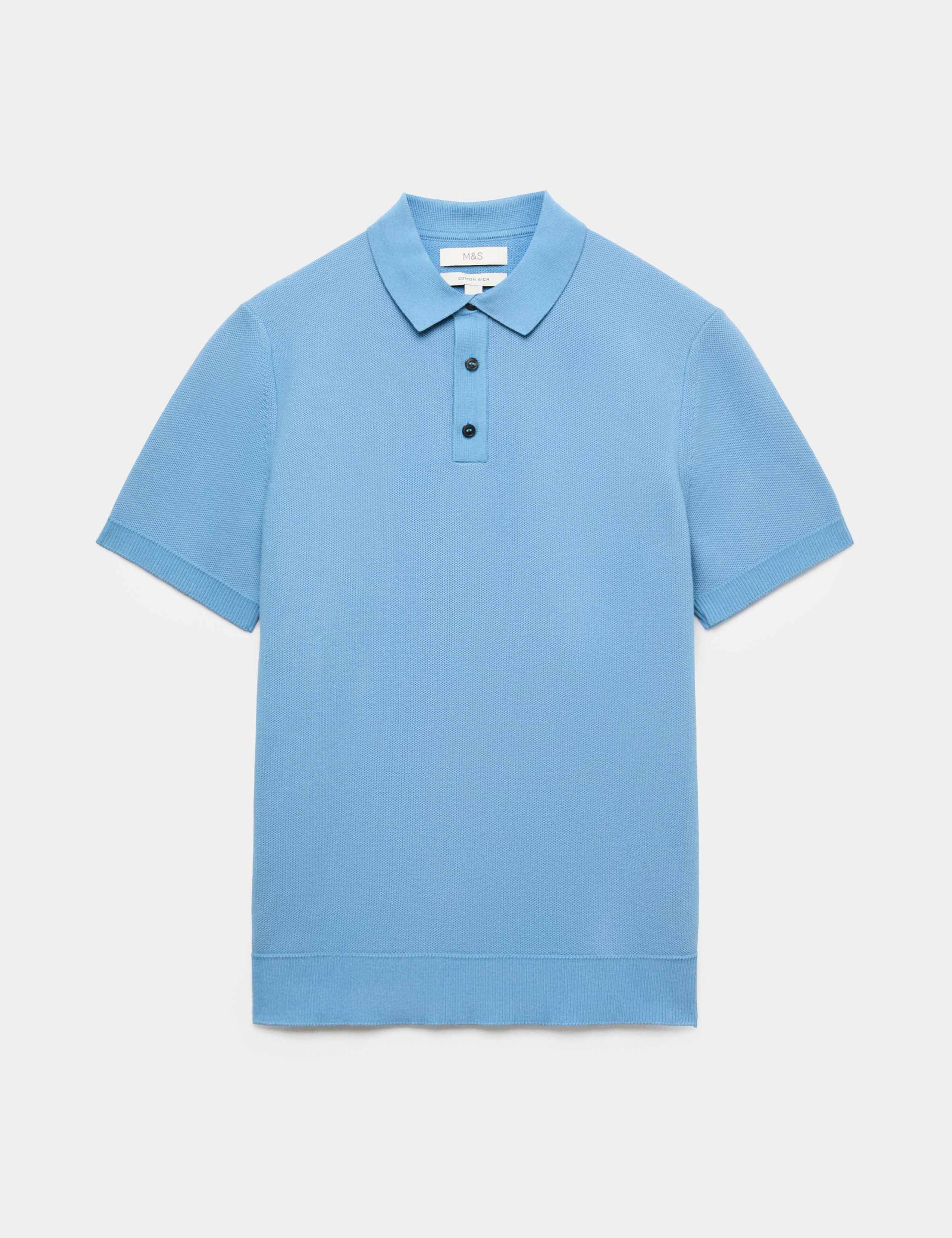 Cotton Rich Regular Fit Knitted Polo Shirt