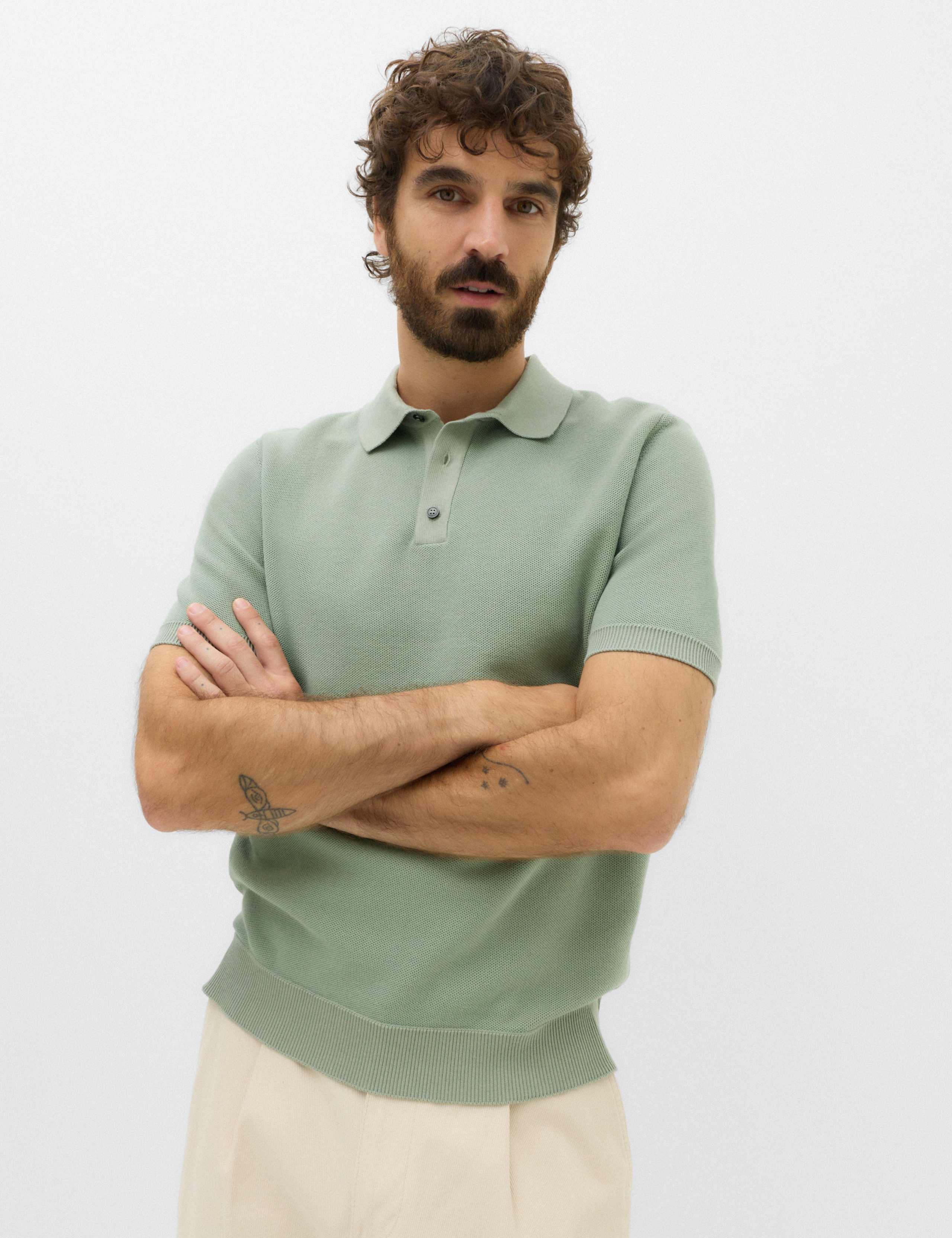 Cotton Rich Regular Fit Knitted Polo Shirt