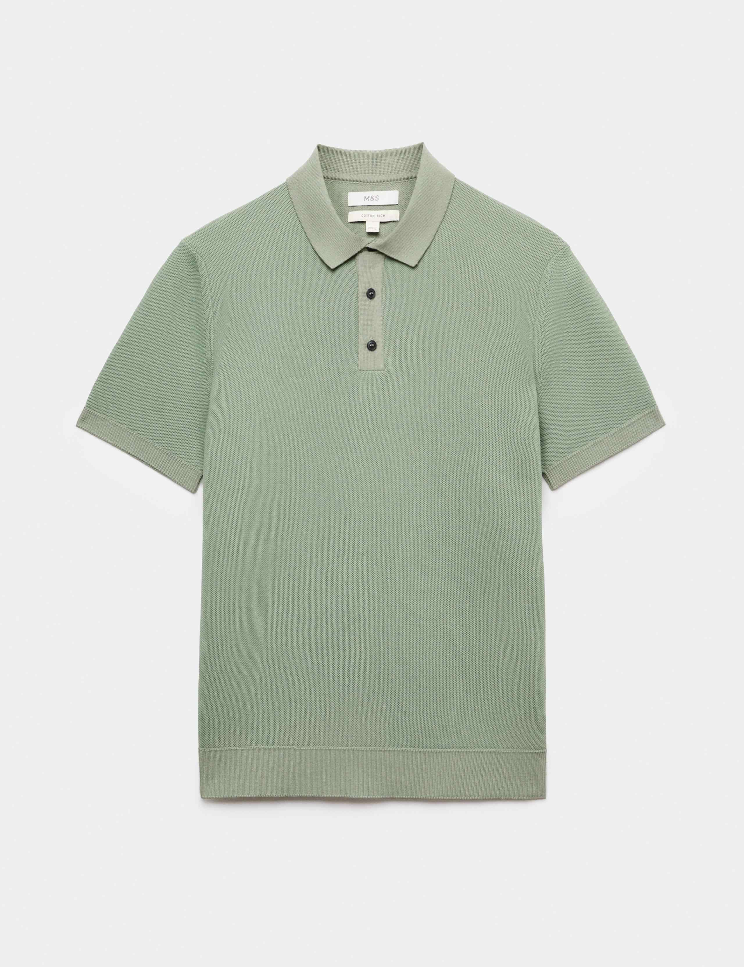 Cotton Rich Regular Fit Knitted Polo Shirt