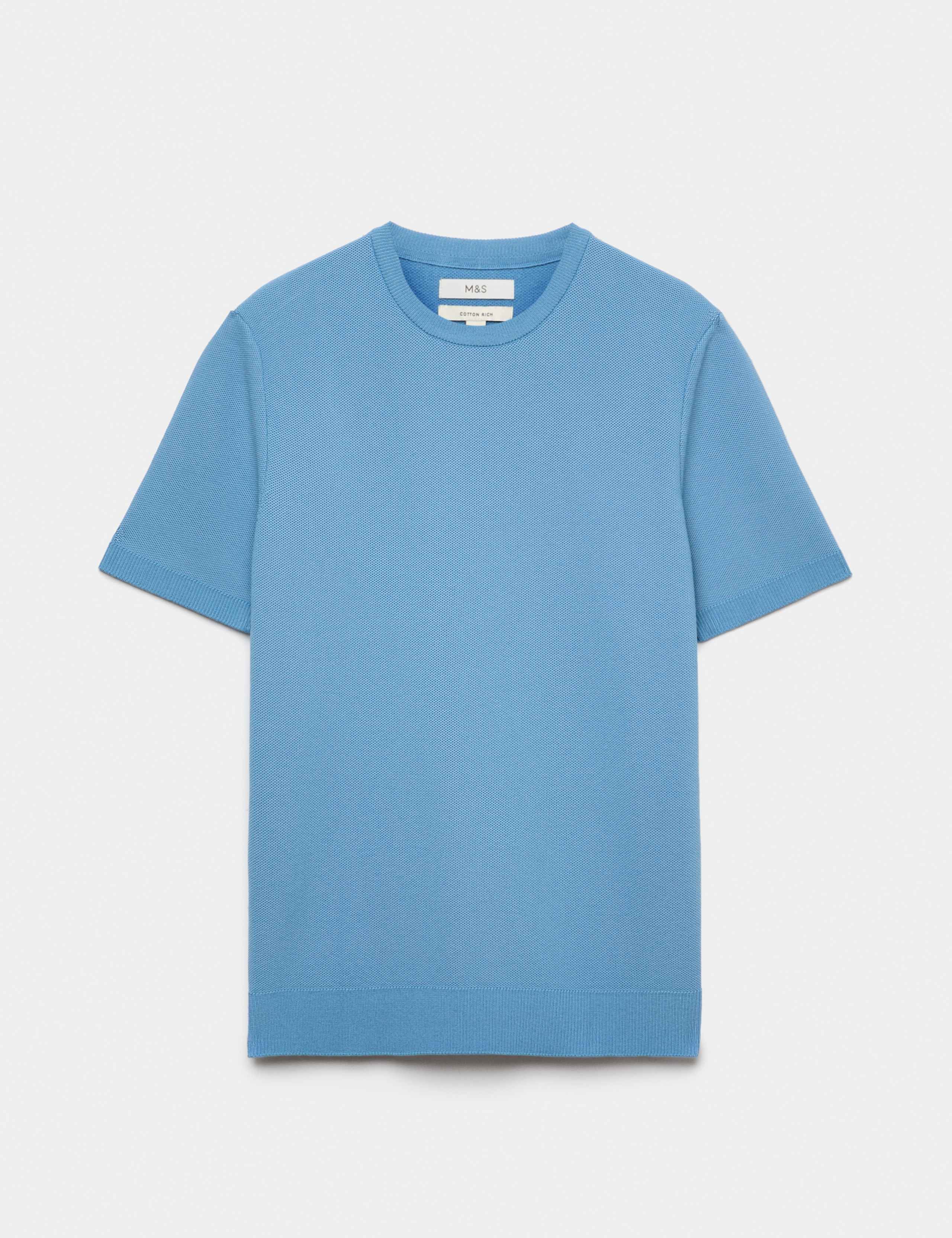 Cotton Rich Textured Knitted T-Shirt