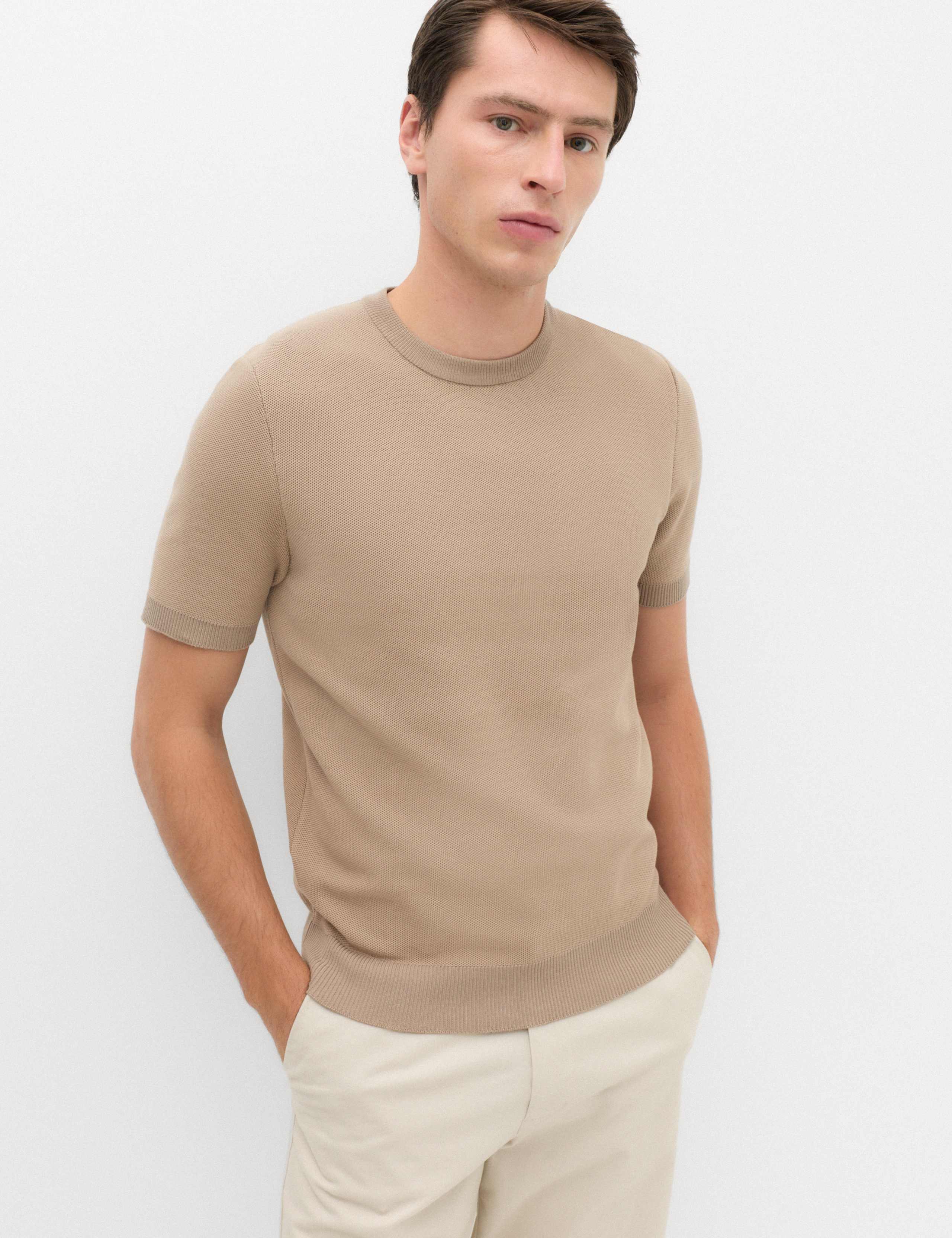 Cotton Rich Textured Knitted T-Shirt