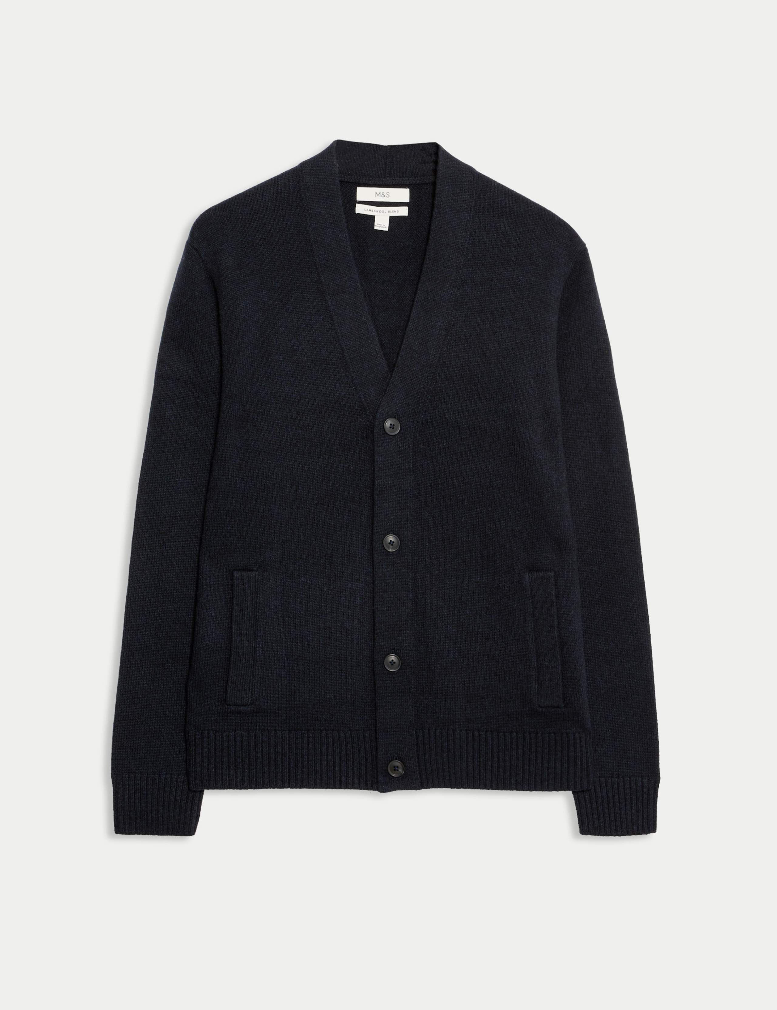 Lambswool Blend V-Neck Cardigan
