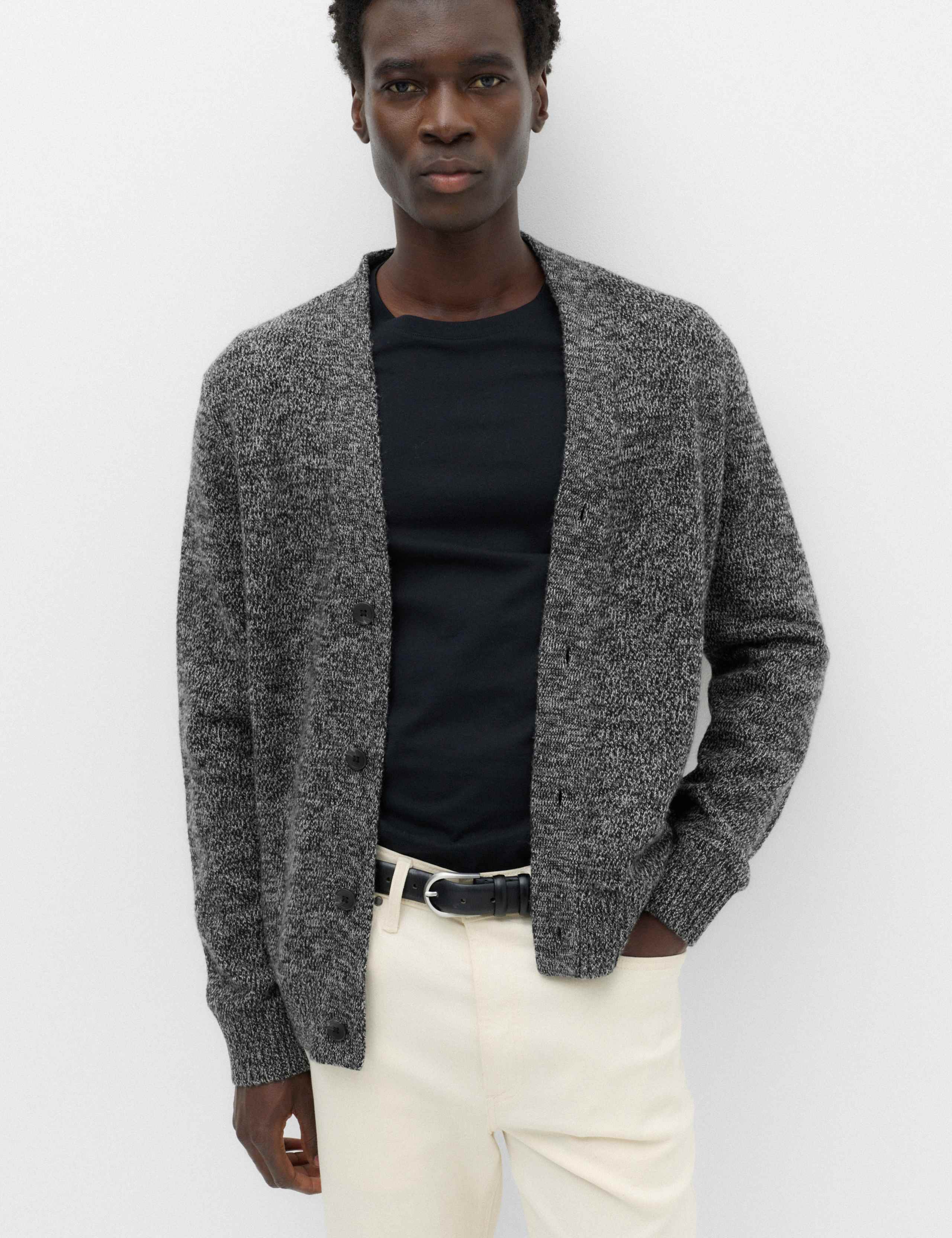 Lambswool Blend V-Neck Cardigan