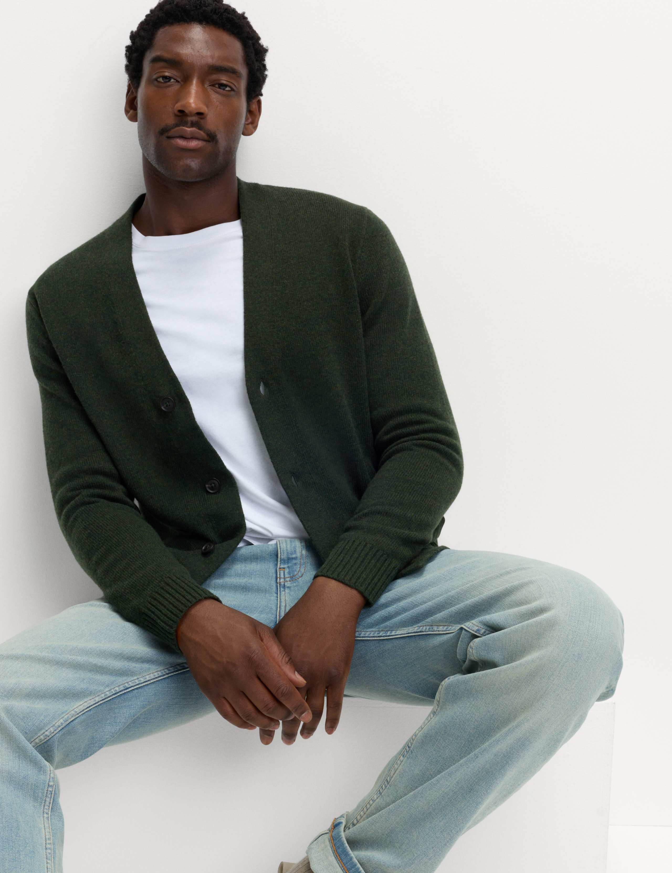 Lambswool Blend V-Neck Cardigan